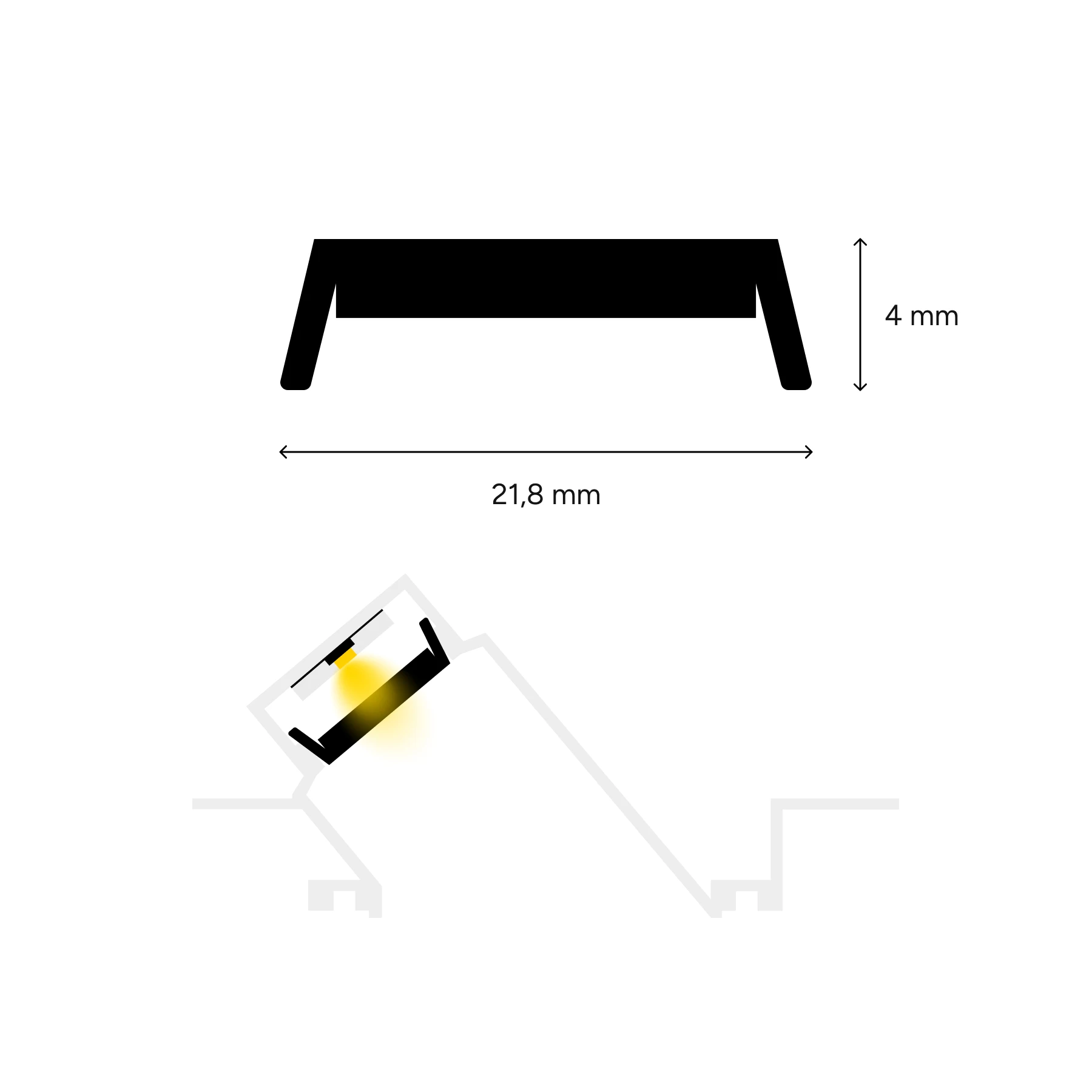 Transparente Abdeckung für Aluminium LED Trockenbauprofil - CC-100