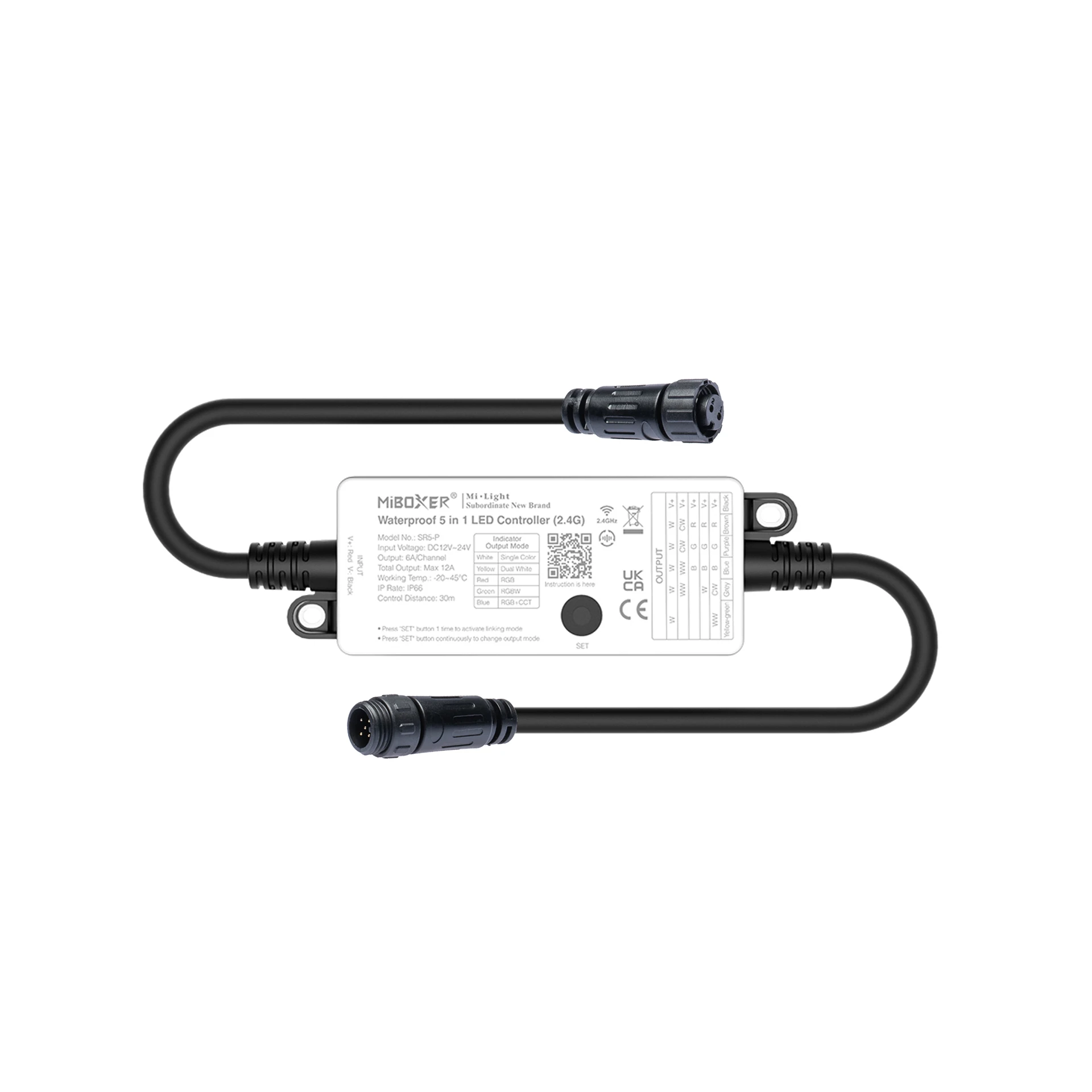 Plug & Play LED Funk Controller Set - 4 Zonen - 2 Kanal - CCT - Fernbedienung (2,4 GHz) - IP66 - 1 Zone = 1 Fernbedienung und 1 Controller