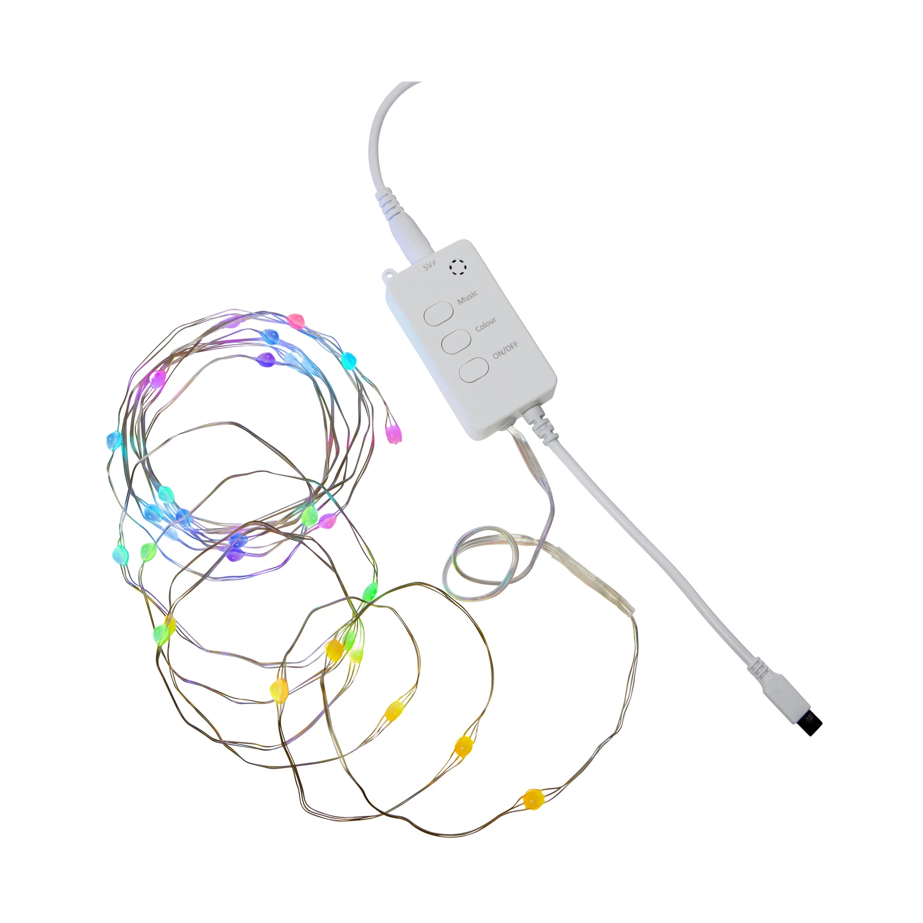 Smart Light - Deko Lichterkette für innen - 3 m - 30 LEDs - Betrieb per USB - Fernbedienung - RGB