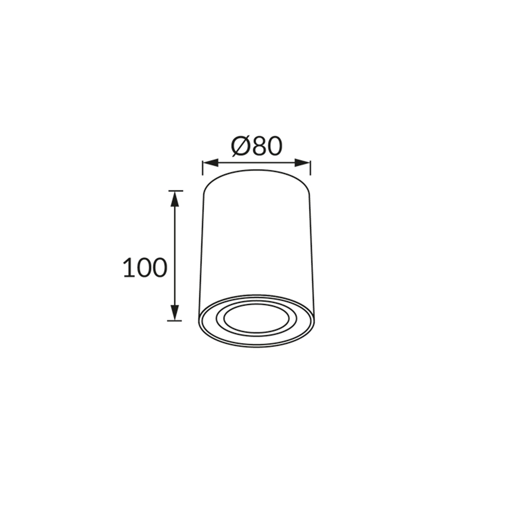 INDI C - Aufbau Deckenspot in schwarz - ohne Leuchtmittel