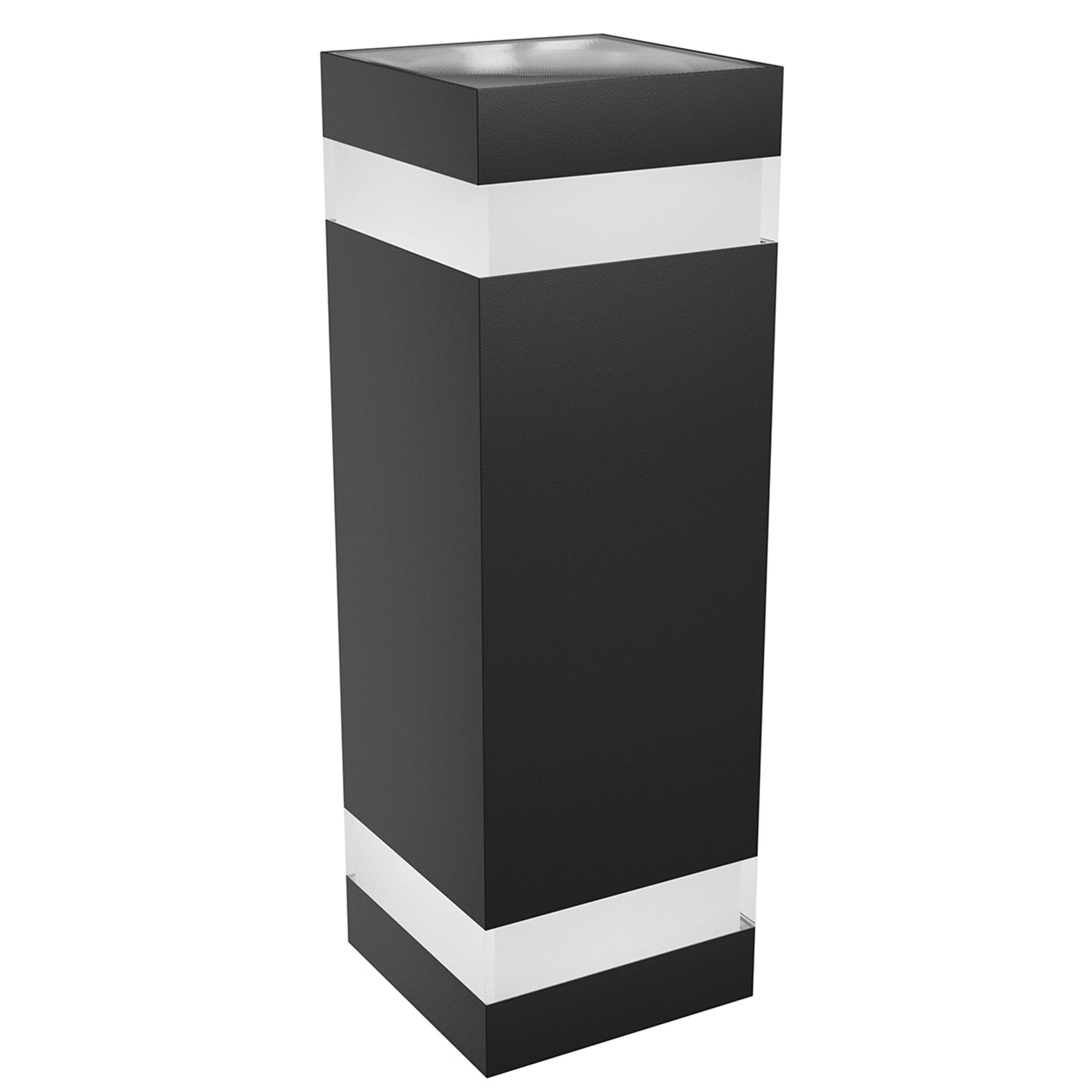 230V LED Wandleuchte  in schwarz - eckig - 18W - CCT - 2-flammig - 24cm - IP54