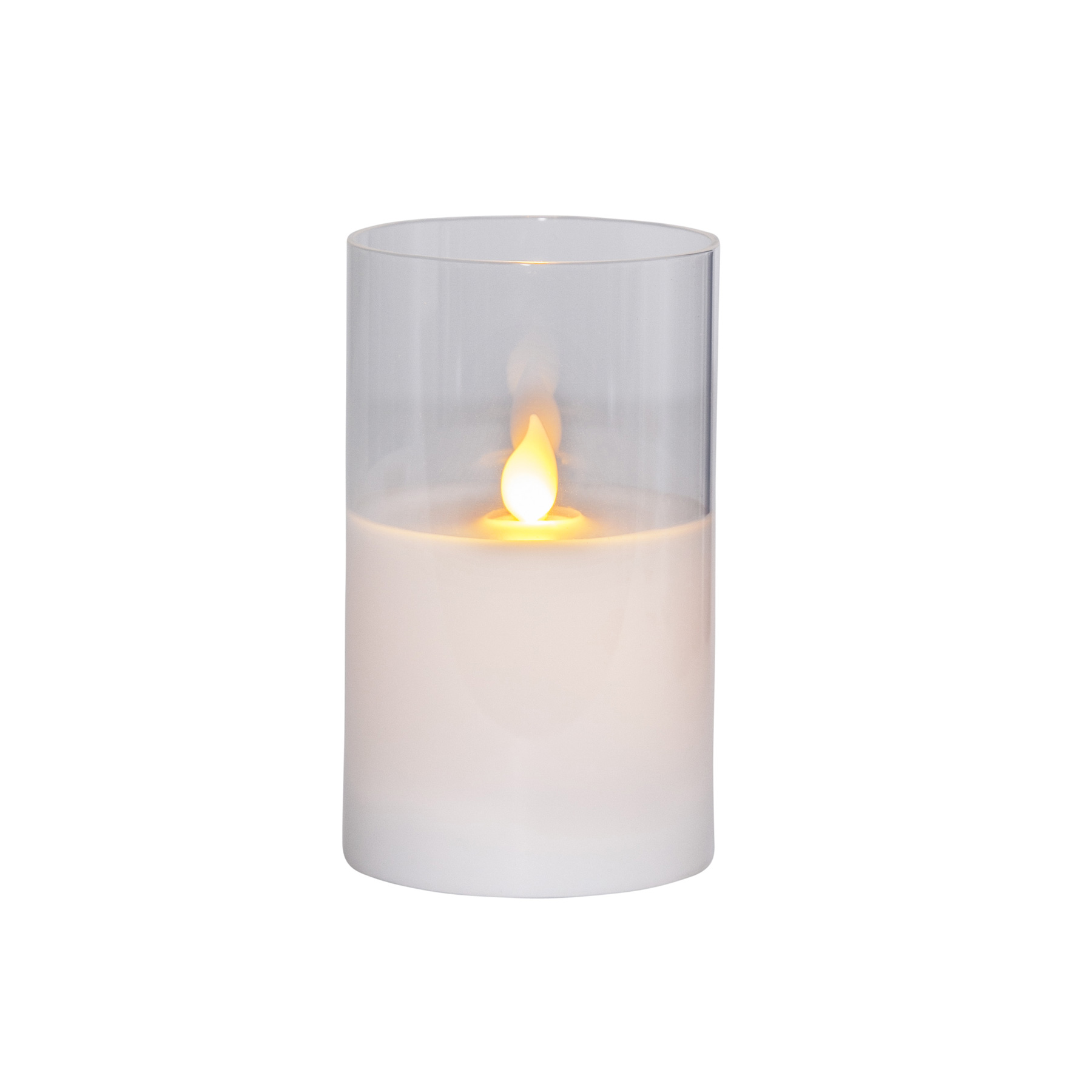 Twinkle - Kerze für innen - Transparent - Höhe: 12,5 cm - Batteriebetrieb - Timer - sanft flackernd