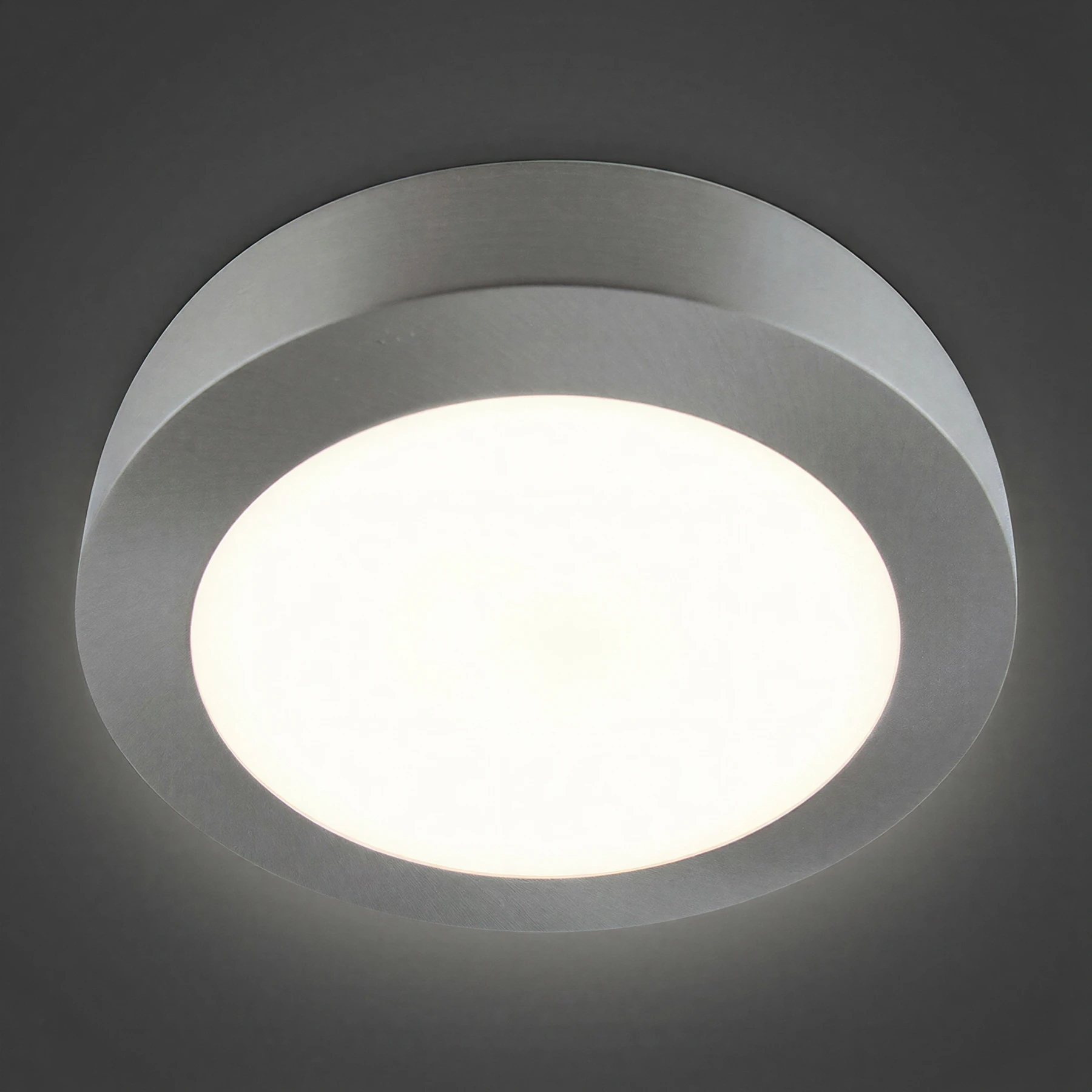 Decken Aufbauleuchte in mattchrom - Ø17cm - 12 W - Lichtfarbe: neutralweiß