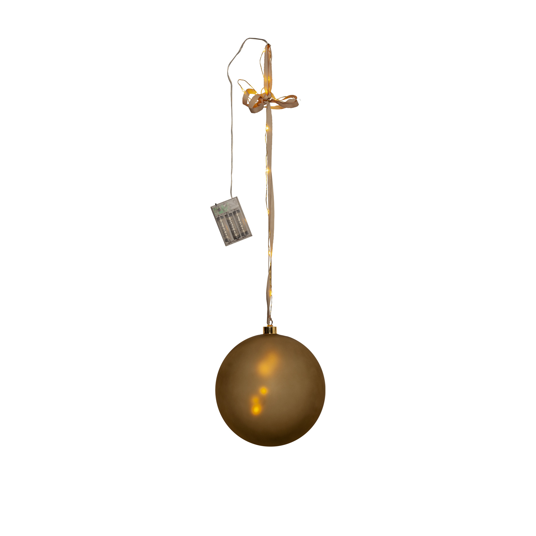 Bliss - Glaskugel - 20 cm - Glasfarbe: Gold - Timer - Batteriebetrieb - Lichtfarbe: Warmweiß