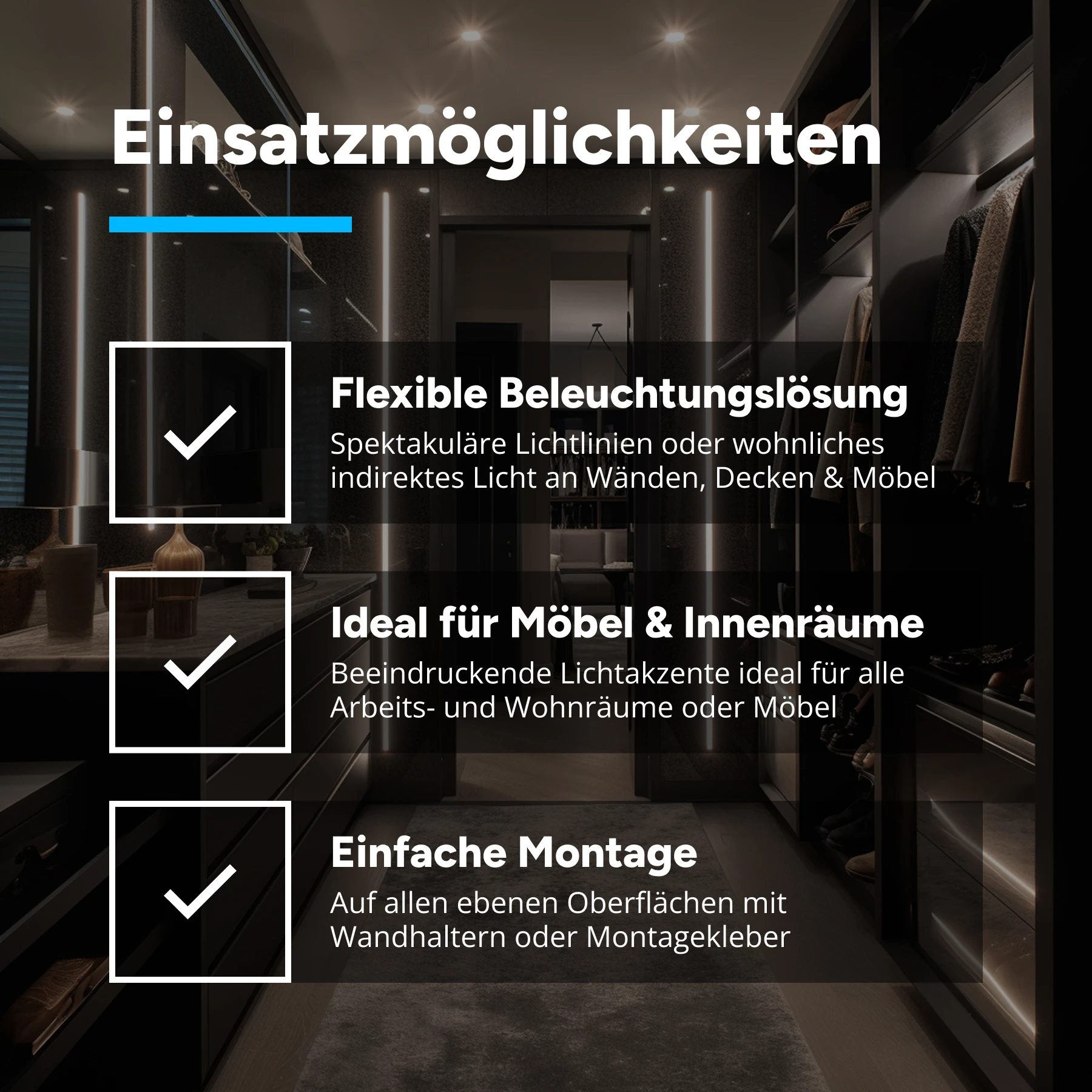 24V  wasserfeste Aluminium LED Leiste - COB - RGB - diffuse Abdeckung - 173cm - 1428 LED Chips - 25,5 Watt - 1176 Lumen - 200cm Eingangskabel mit offenen Enden - 500cm Ausgangskabel mit offenen Enden
