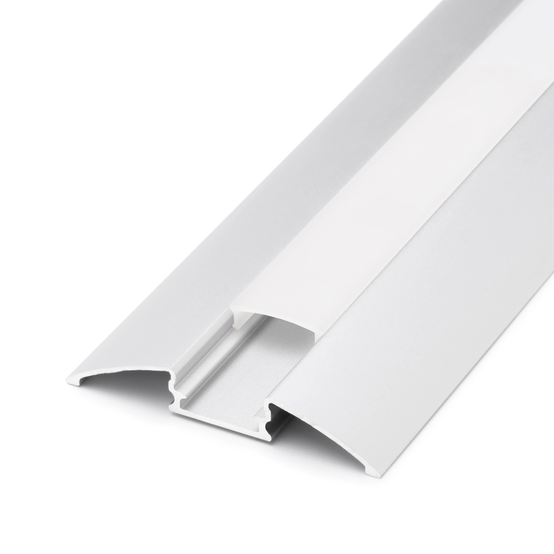 Aluminium LED Türschwellen Profil, 5,23 x 0,8 x 147cm - mit diffuser Abdeckung - ohne Endkappen