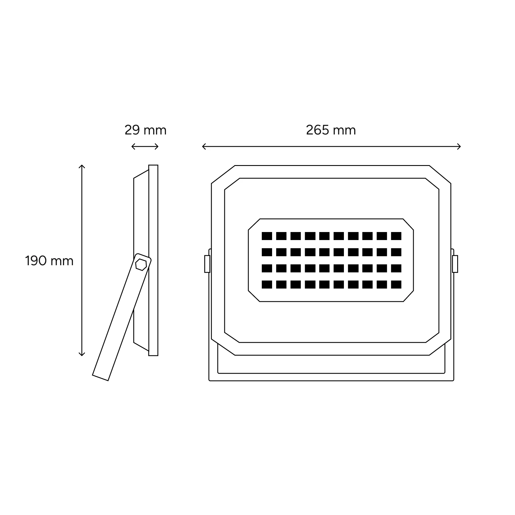 LED Strahler - 36,5 x 19 x 2,9 cm - 100 W - Lichtfarbe: Neutralweiß