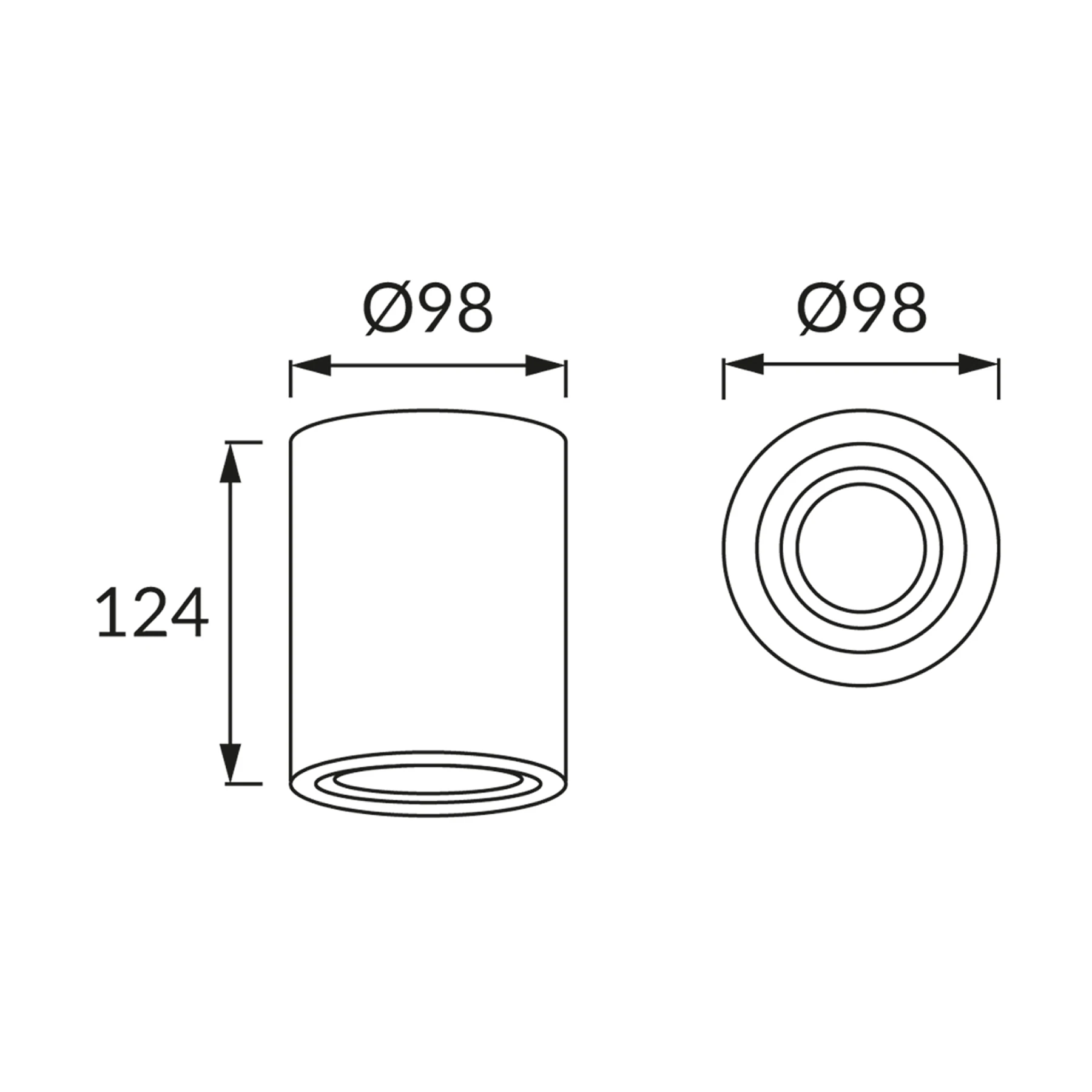 HARY C - Aufbau Deckenspot in silber - ohne Leuchtmittel