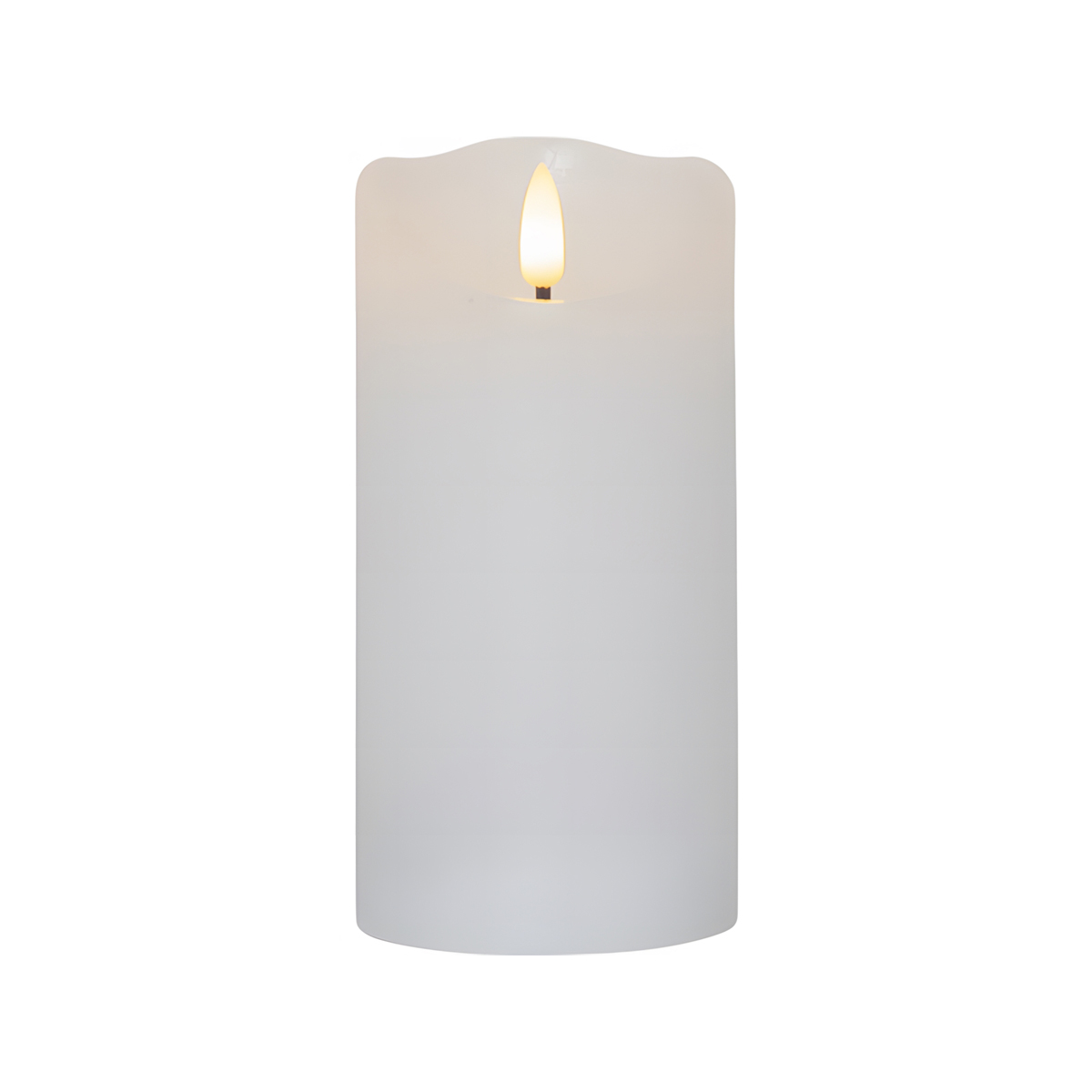 Flamme Rustic - Kerze für innen - Weiß - Höhe: 15,0 cm - Batteriebetrieb - Timer - flackernd
