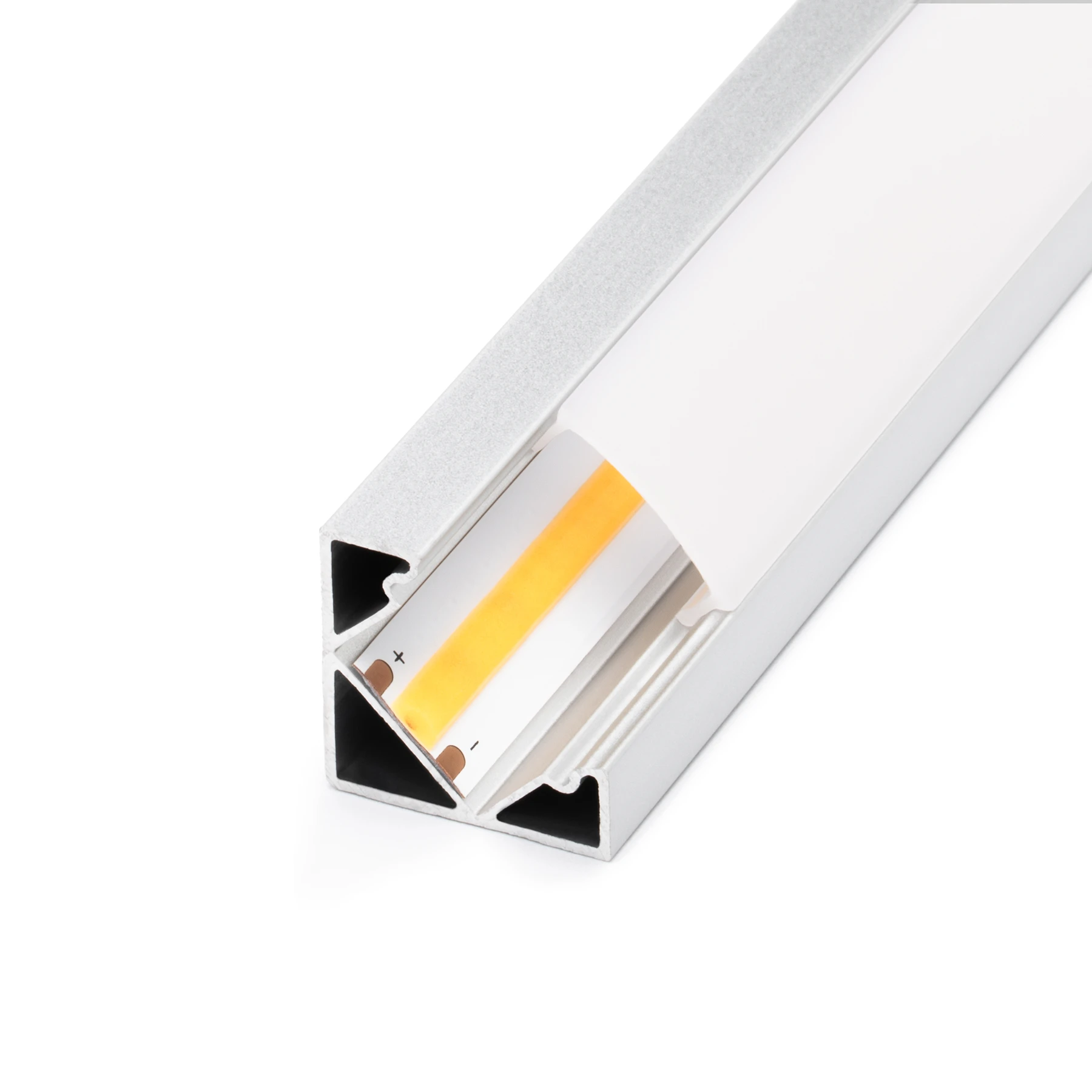 diffuse Abdeckung für LED Eckprofil - 90°, CC-35, CC-35-BLK, CC-35-WHT - 100cm Länge
