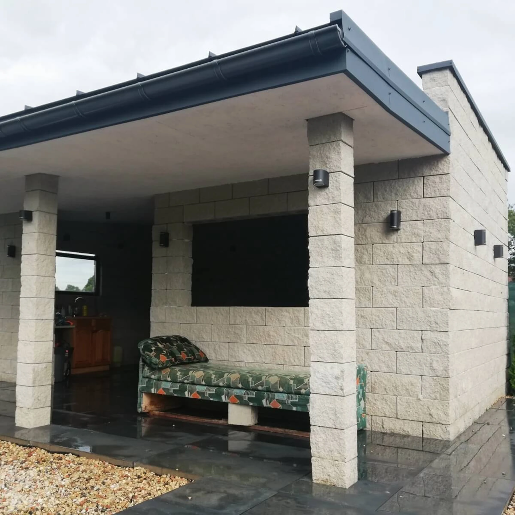 Wandleuchte outdoor in schwarz - Lichtfarbe: individuell wählbar - GU10 - 6W - weiß (6000K) - dimmbar