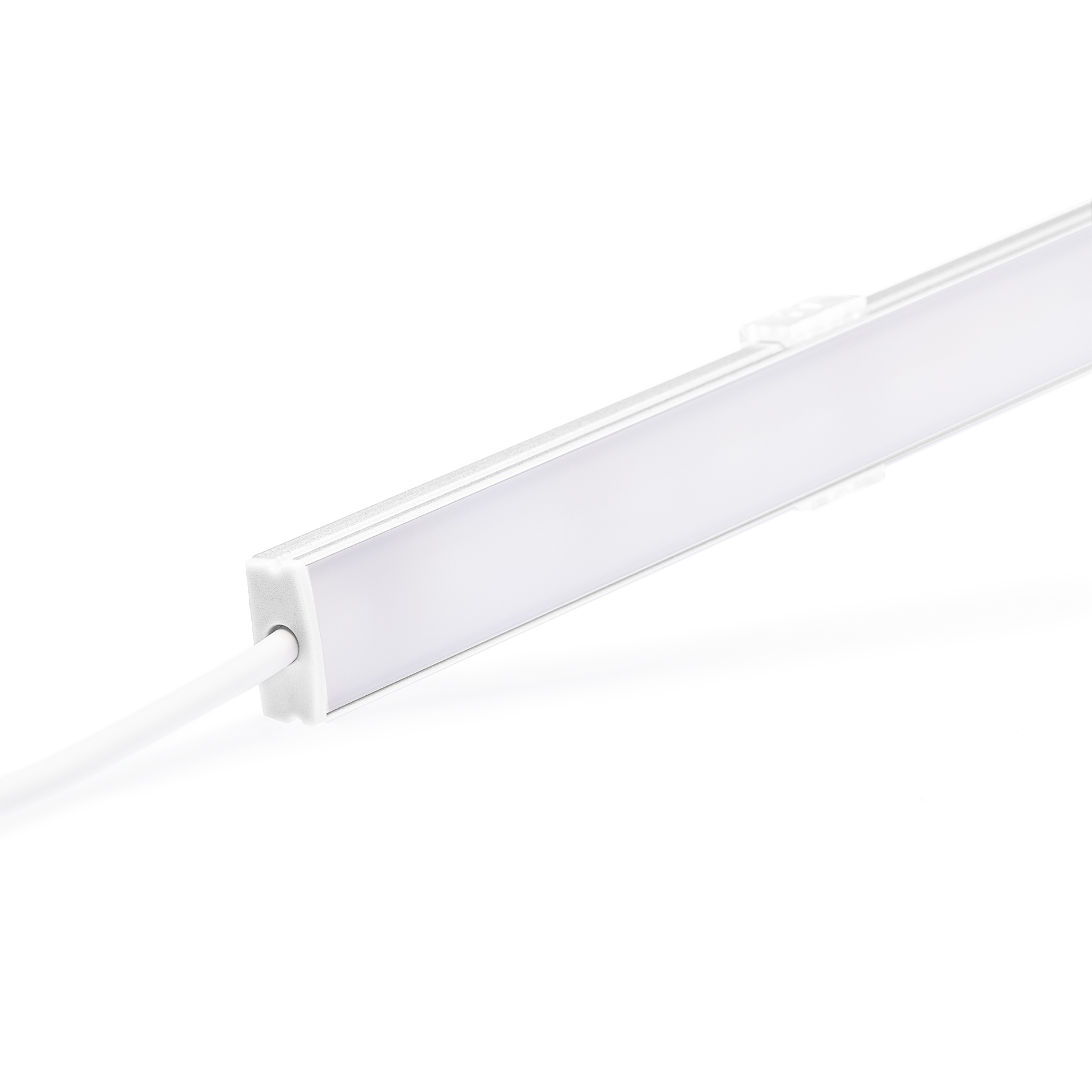 24V wasserfeste Sauna LED Leiste - hitzebeständig - warmweiß - diffuse Abdeckung - IP68 - 35cm - 36 LEDS - 1,4 Watt - 137 Lumen - 100cm Eingangskabel mit offenen Enden - ohne Ausgangskabel (geschlossene Endkappe)