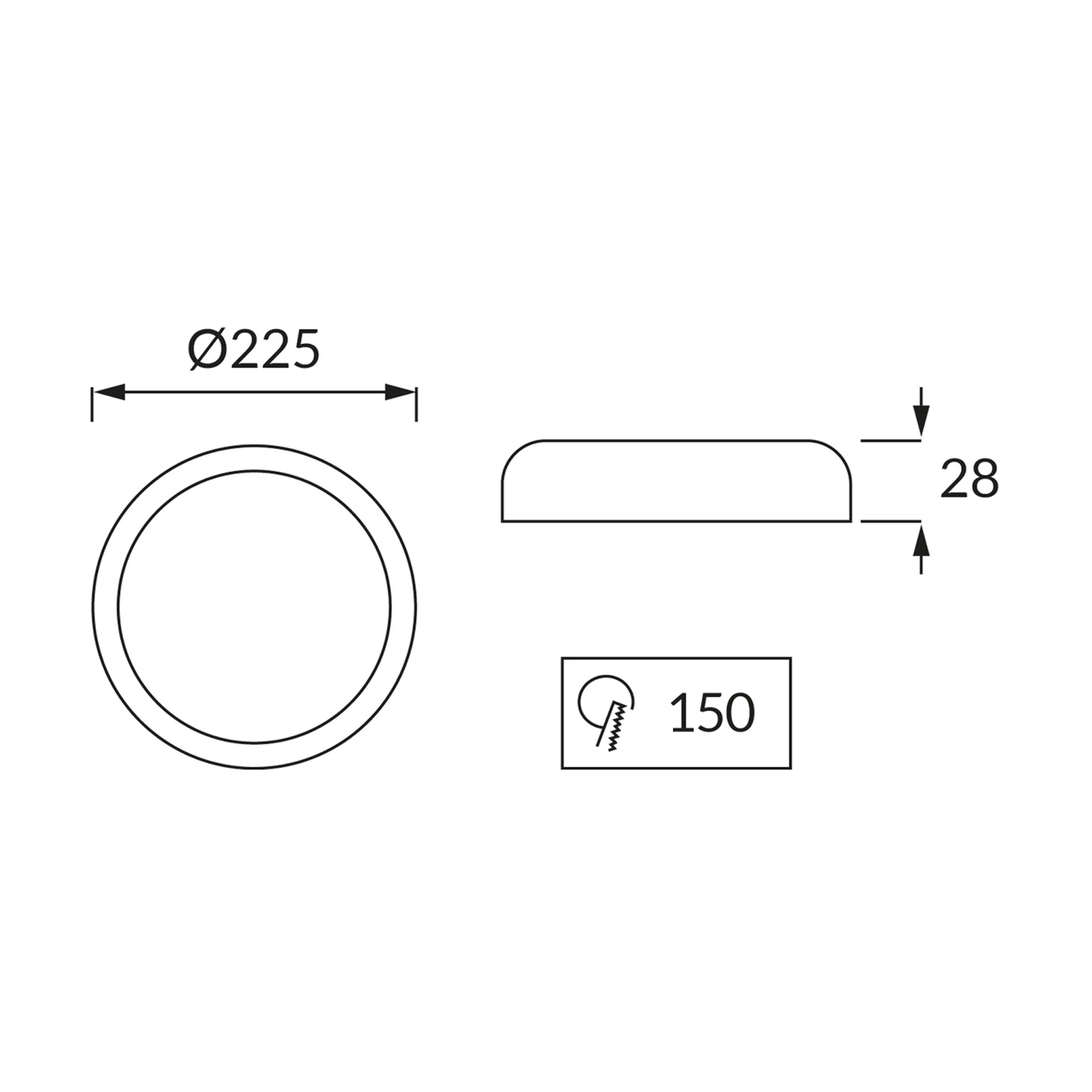 Decken Aufbauleuchte in weiß - Ø23cm - 18 W - Lichtfarbe: weiß einstellbar