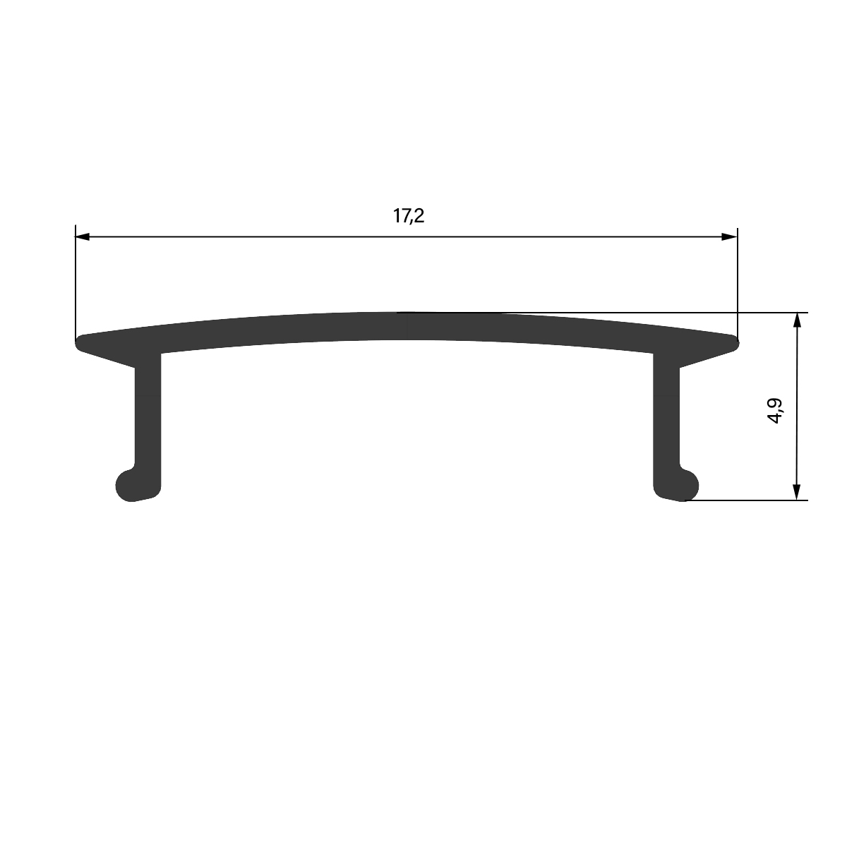 diffuse Abdeckung für LED Trockenbau Unterputzprofil - schmal, CC-71
