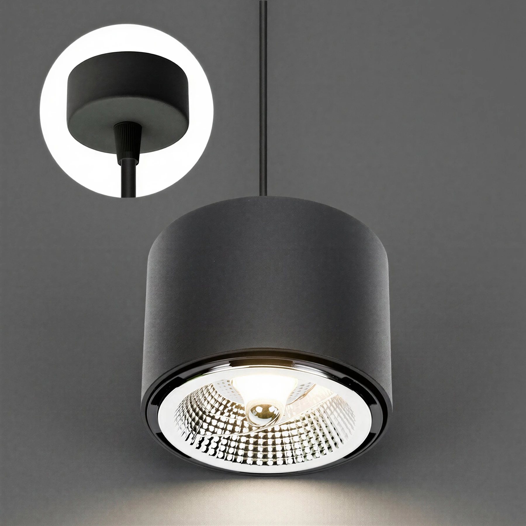 Pendelleuchte in schwarz - Lichtfarbe: individuell wählbar