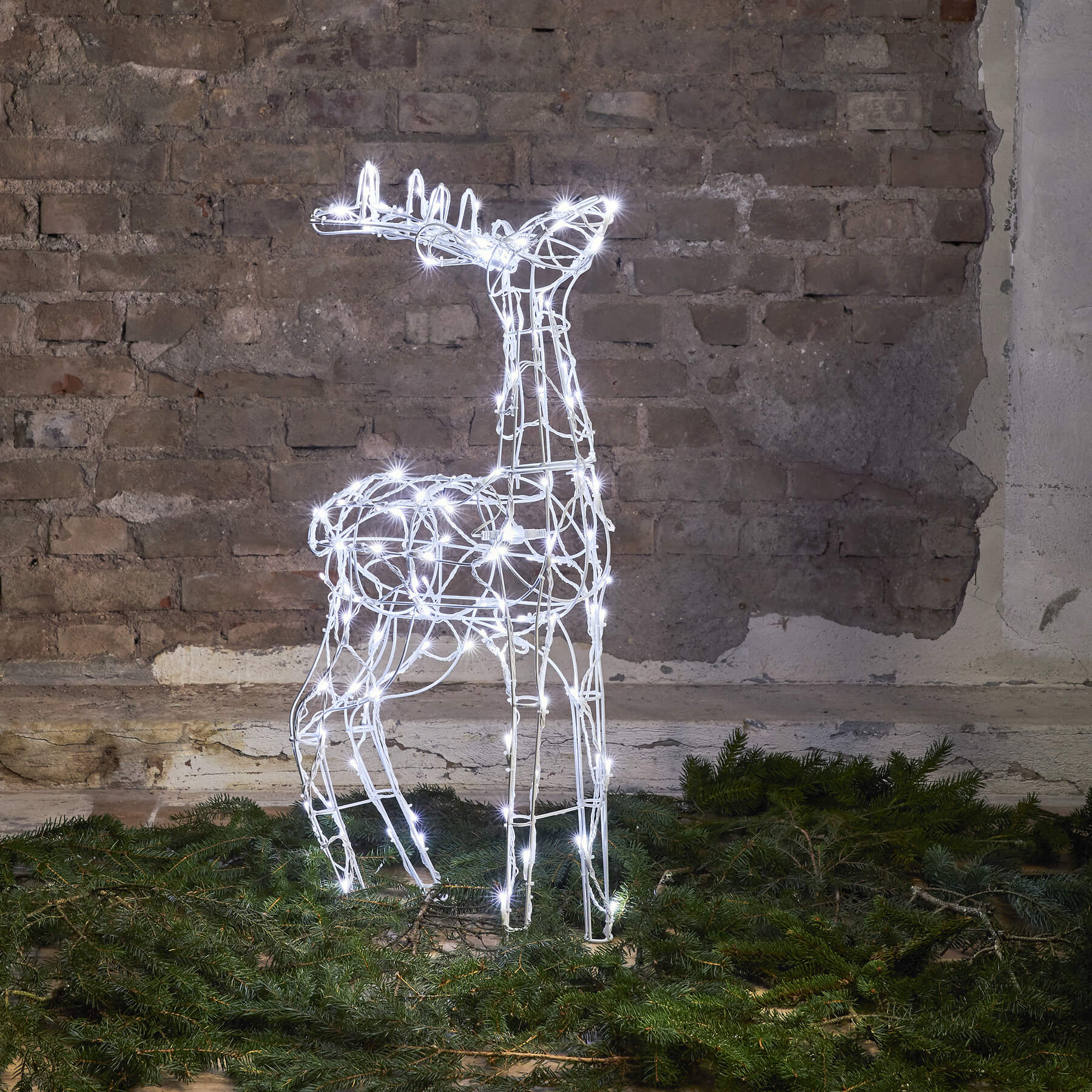 Pegasus 90 cm - Rentier für außen - Netzbetrieb - Lichtfarbe: Kaltweiß