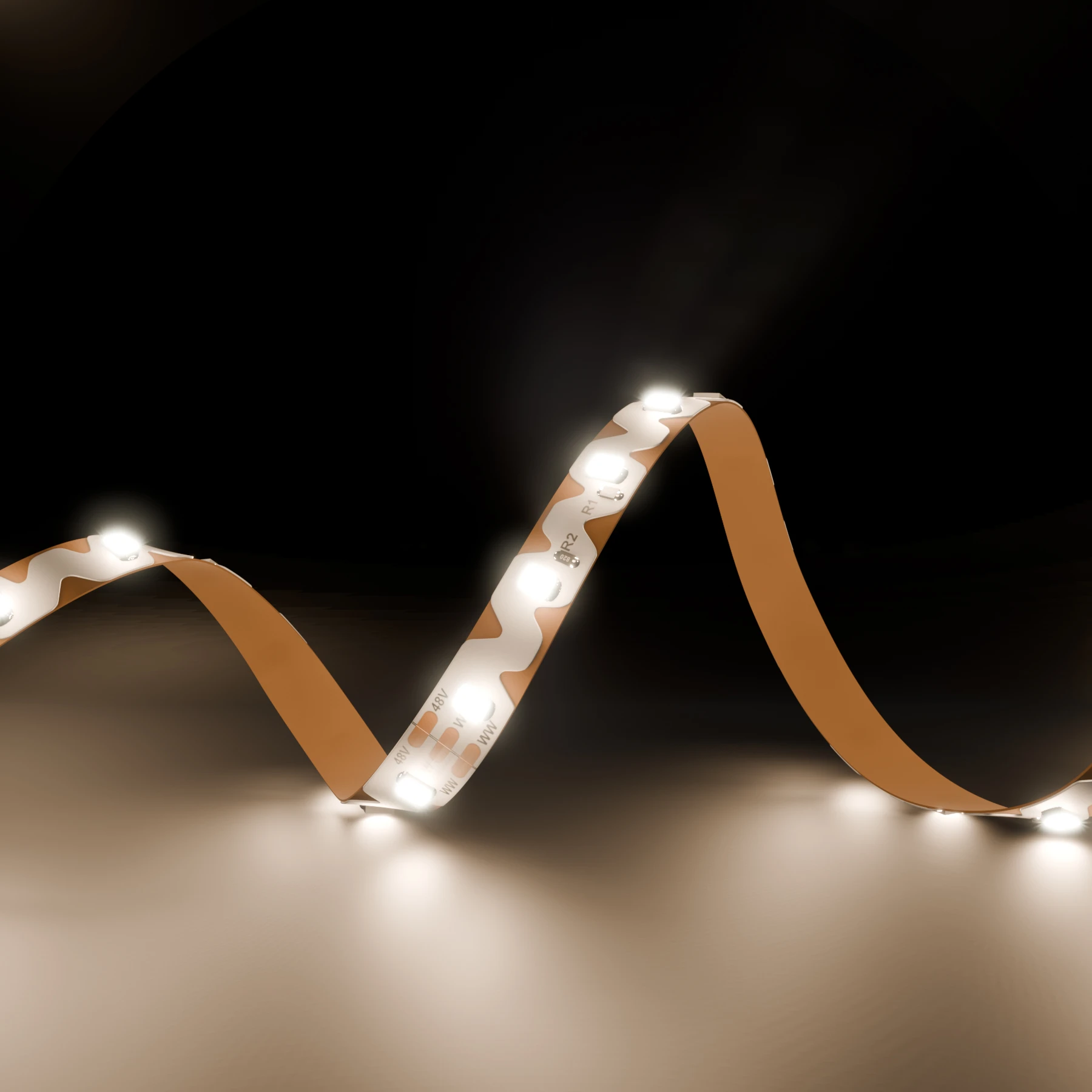 48V Zick Zack LED Streifen - neutralweiß - 72 LEDs je Meter - alle 16,7cm teilbar