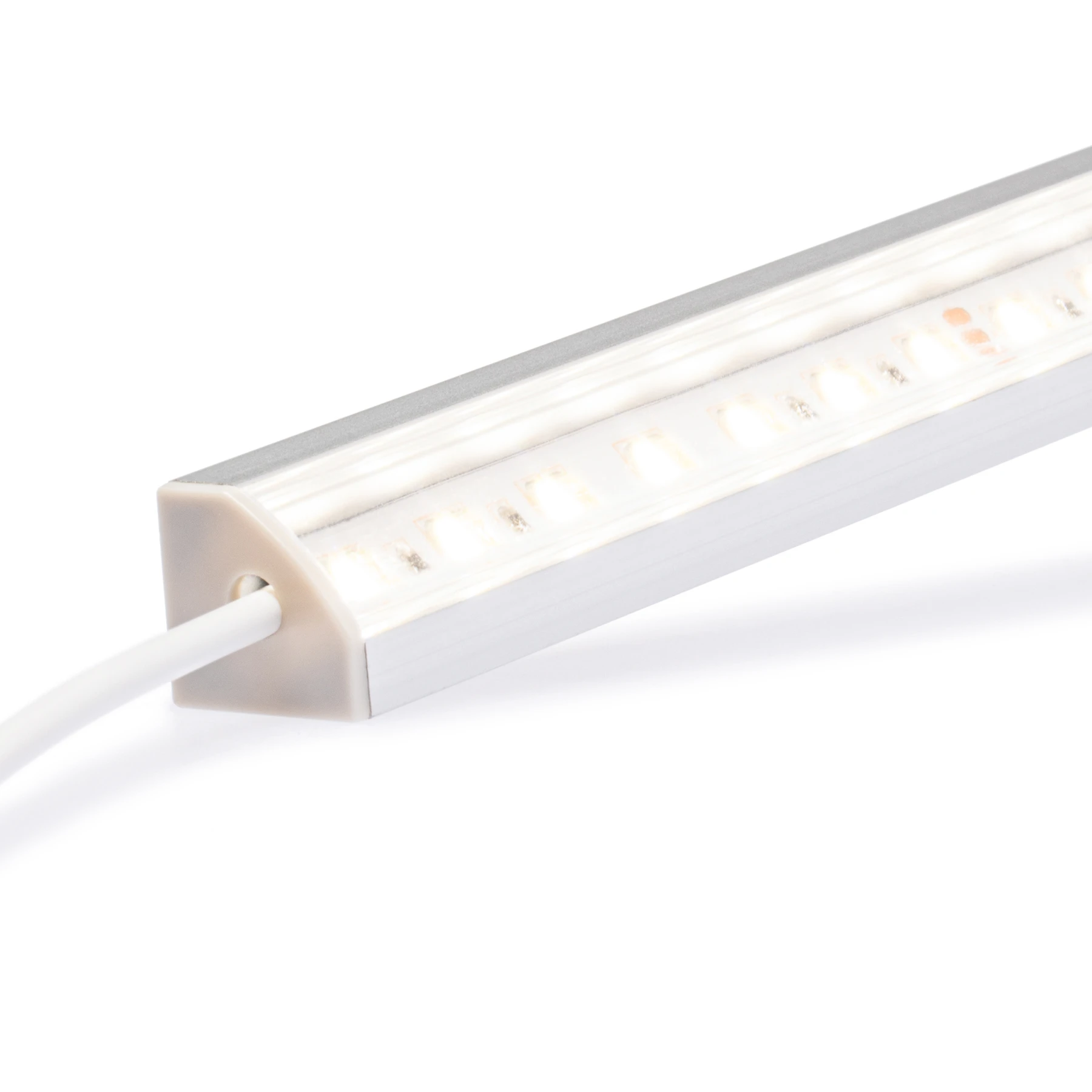 12V Aluminium LED Eckleiste - High Power - warmweiß - transparente Abdeckung