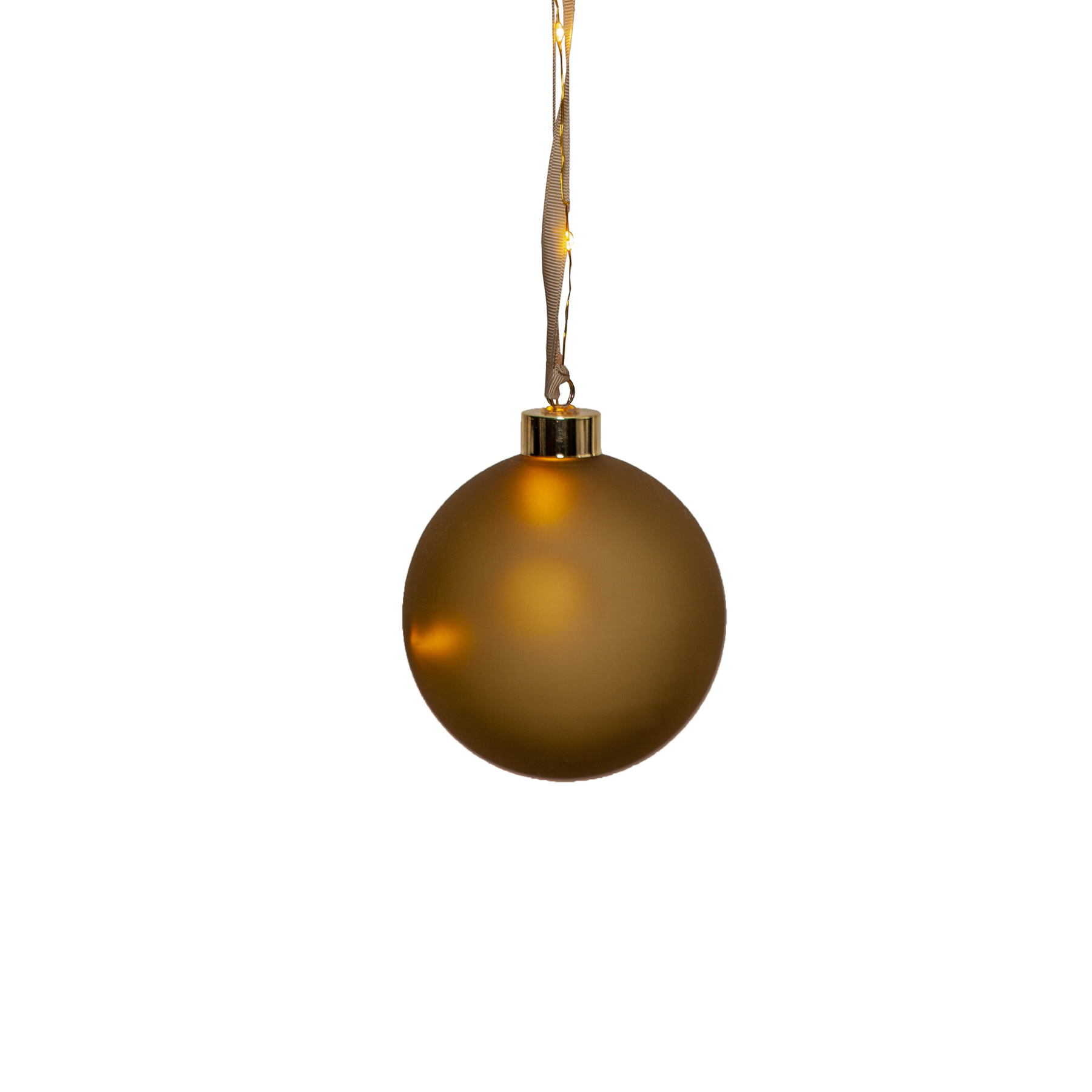 Bliss - Glaskugel - 10 cm - Glasfarbe: Gold - Timer - Batteriebetrieb - Lichtfarbe: Warmweiß