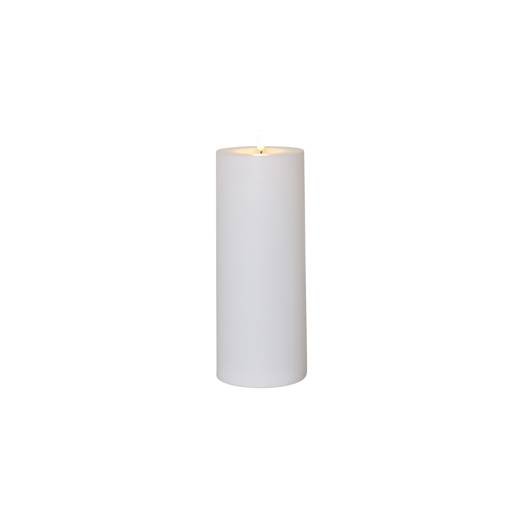 Flamme Rak - Kerze für außen - Weiß - Höhe: 27,5 cm - Batteriebetrieb - Timer - sanft flackernd