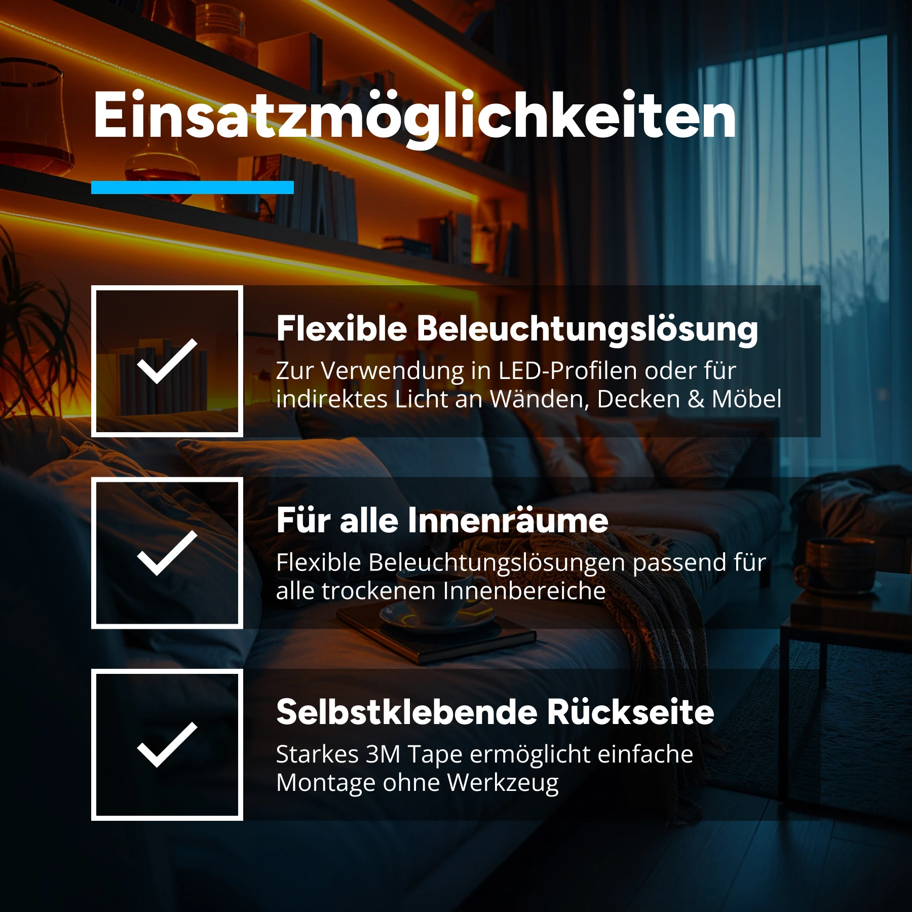 24V LED-Streifen dimmbar - flexibler LED-Stripe - 6x LEDs je 10cm - warmweiß 2700k - ohne Steckerbuchsen - Löten erforderlich - kein Anschlußkabel zum Netzteil - 10cm mit 6 SMD LEDs