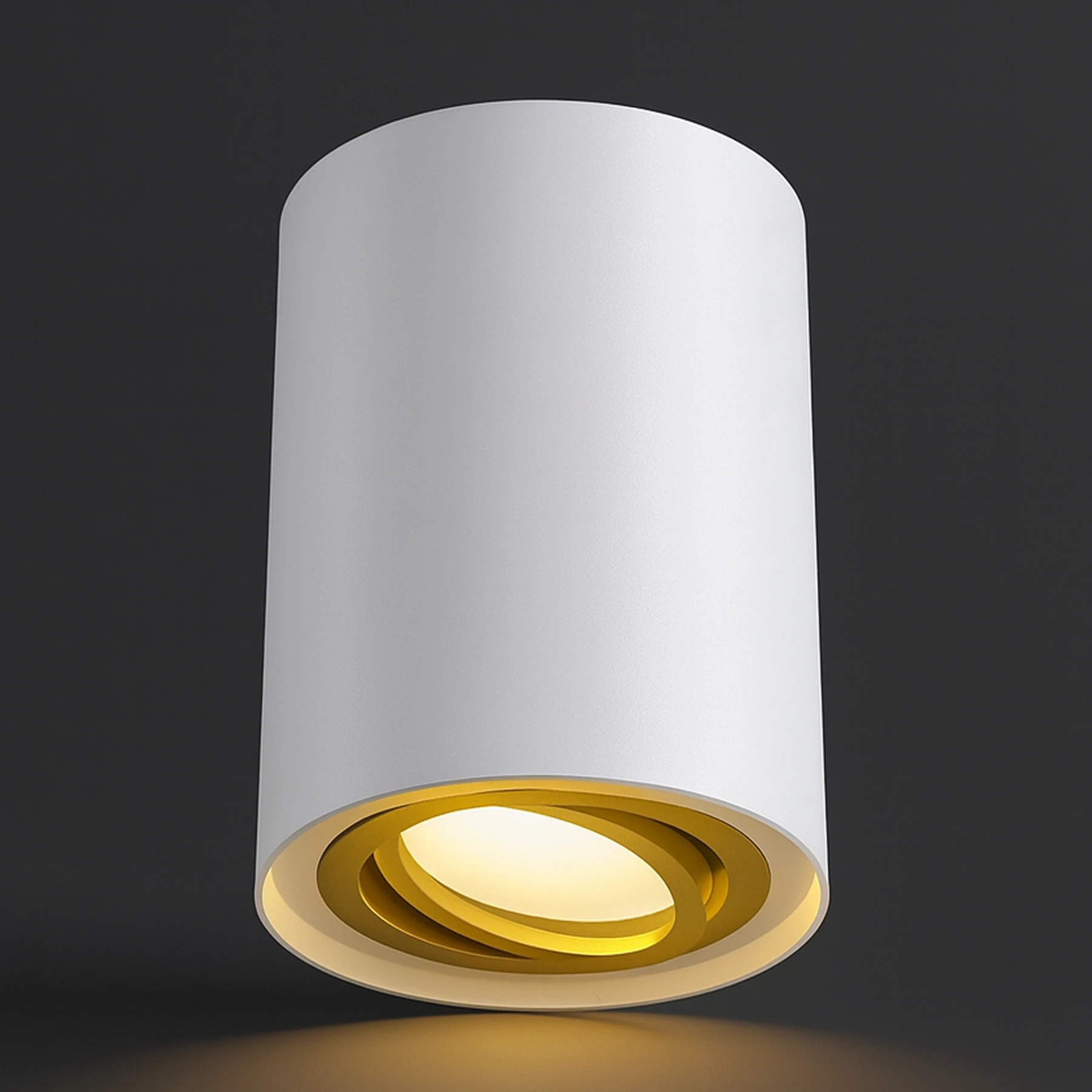 Deckenspot in weiß/gold - Lichtfarbe: individuell wählbar