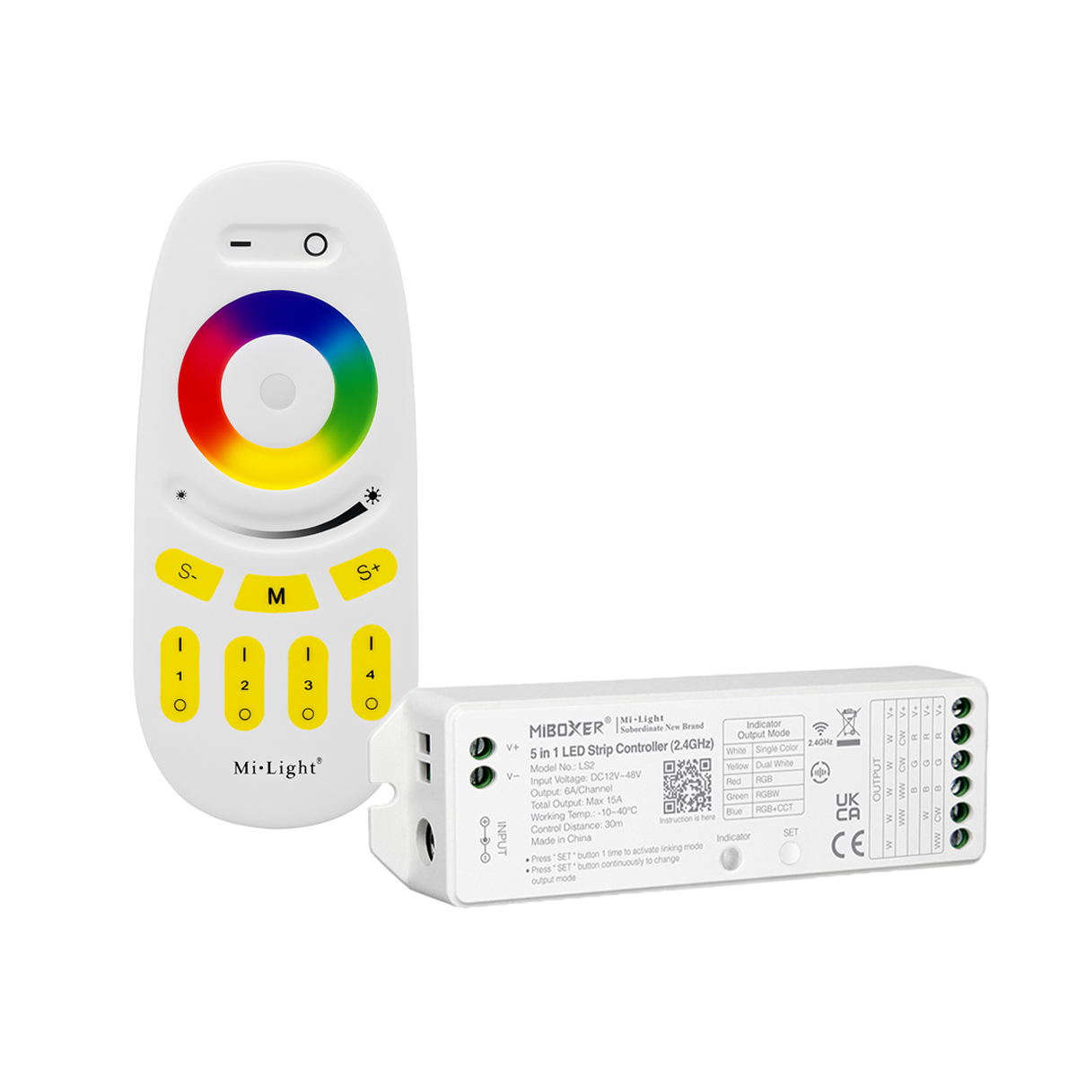 LED Funk Controller Set - 4 Zonen - 3 bis 4 Kanal - RGB+RGBW - Fernbedienung (2,4 GHz)
