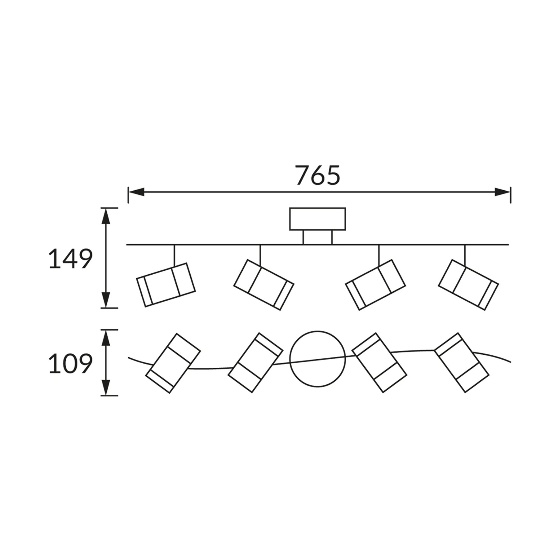 OLAF 4 - Decken Spotleuchte in chrom/mattchrom - 4 x max 35W - Lichtfarbe: neutralweiß