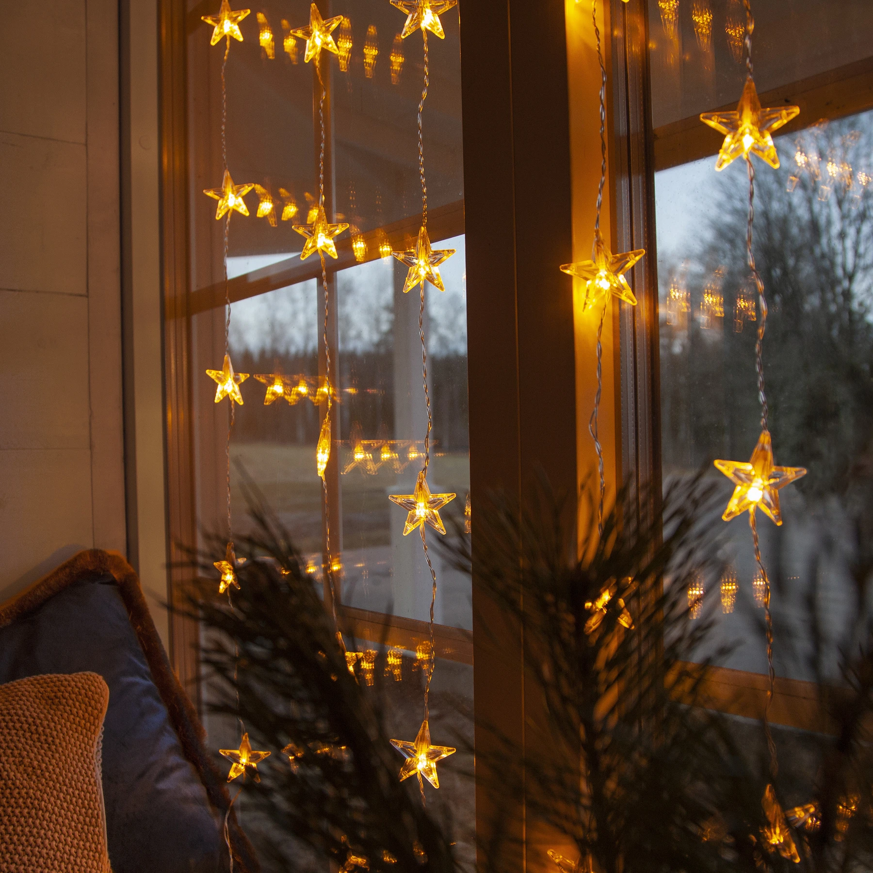 Star Curtain - Lichtervorhang für innen - 0,9 m - 30 LEDs - Netzbetrieb - Warmweiß