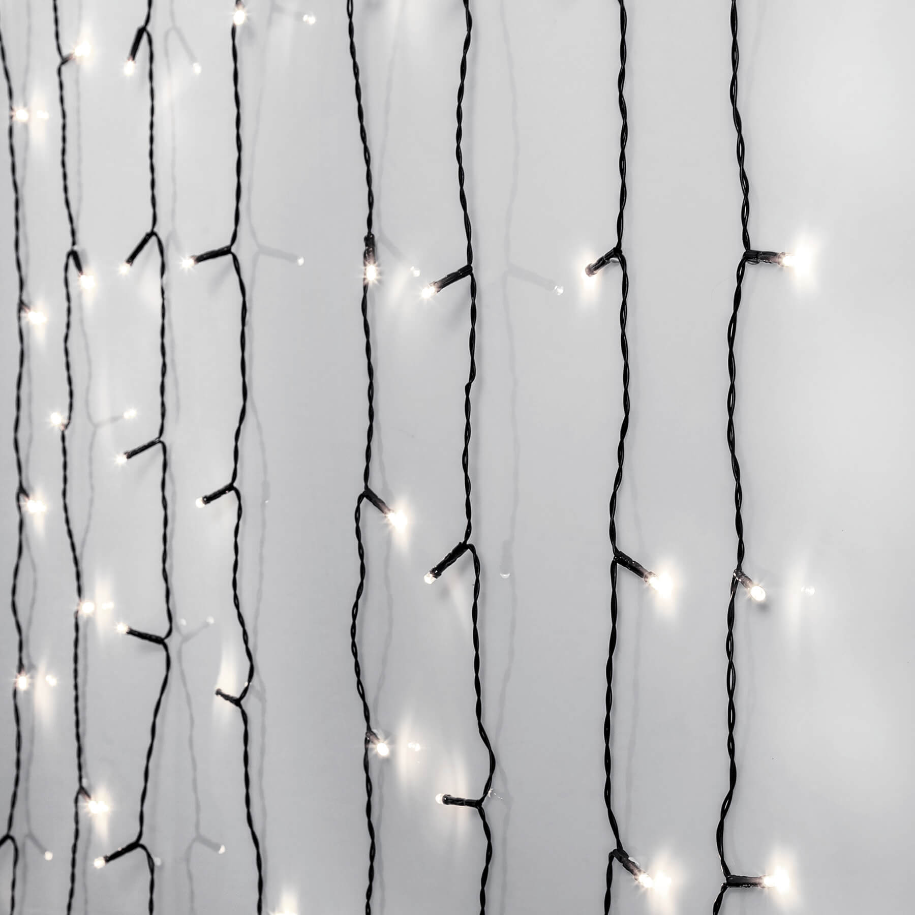 Crispy Ice White - Lichtervorhang für außen - 1,3 m - 120 LEDs - Netzbetrieb - Kaltweiß