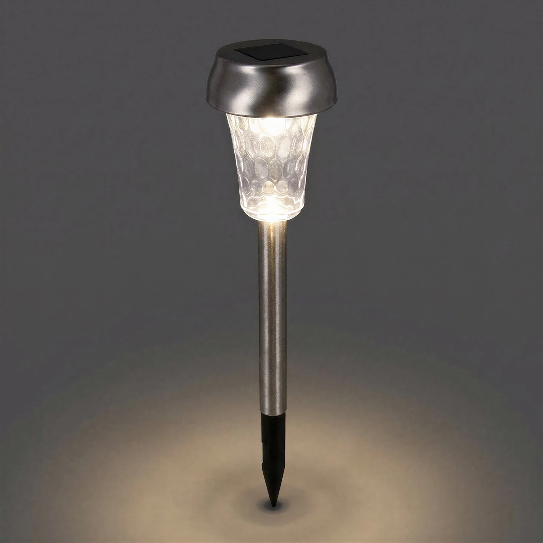 Ideus, LED - Wegeleuchte - Iris, Solarleuchte, chrom, IP44,  0,06W, Höhe: 385 mm