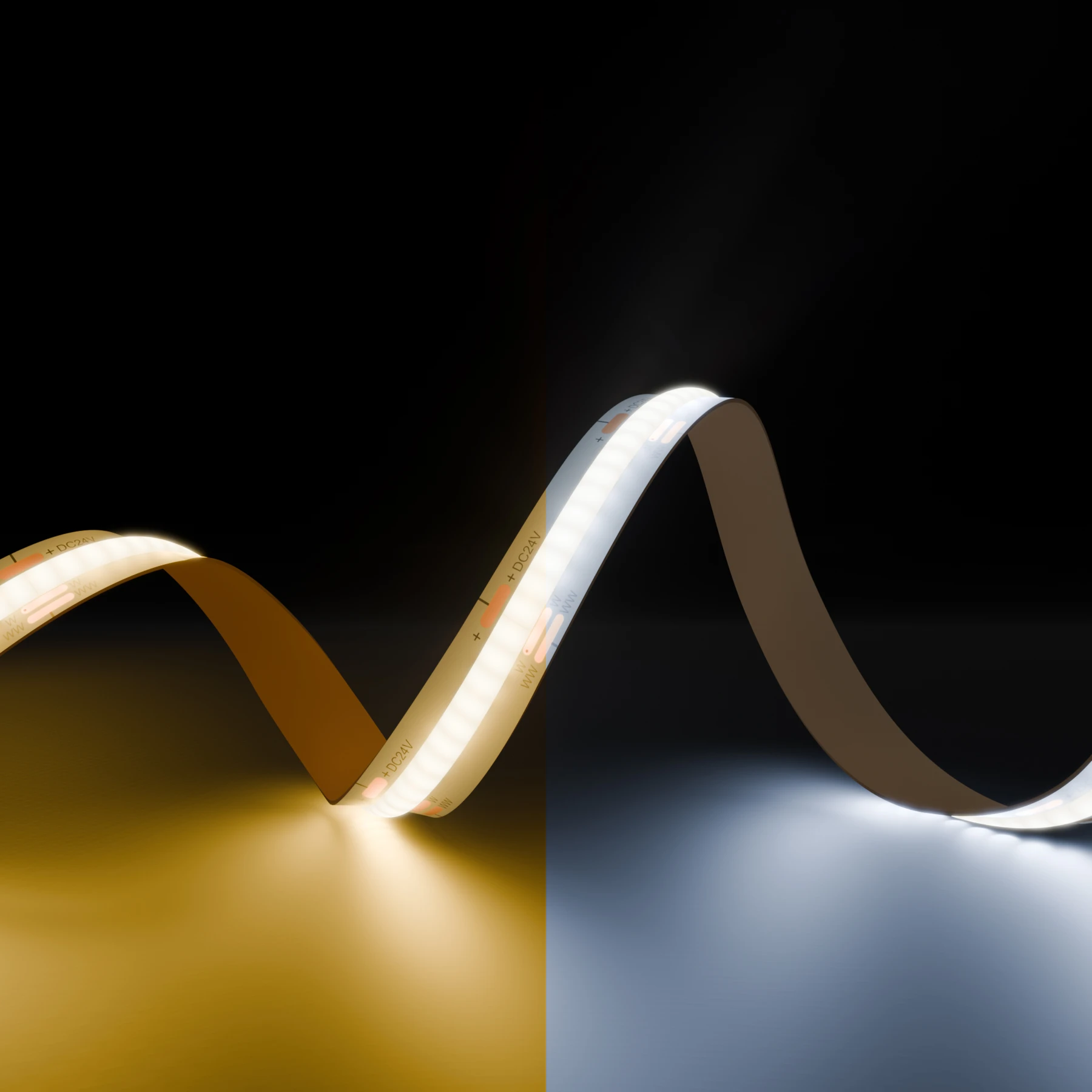 24V COB LED Streifen – Farbtemperatur einstellbar – alle 2,6cm teilbar