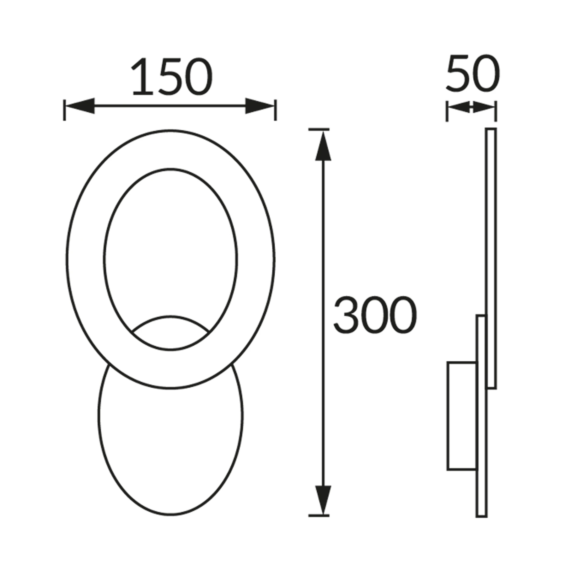 Wandleuchte indoor in schwarz/weiß - 15cm - 10 W - Lichtfarbe: neutralweiß