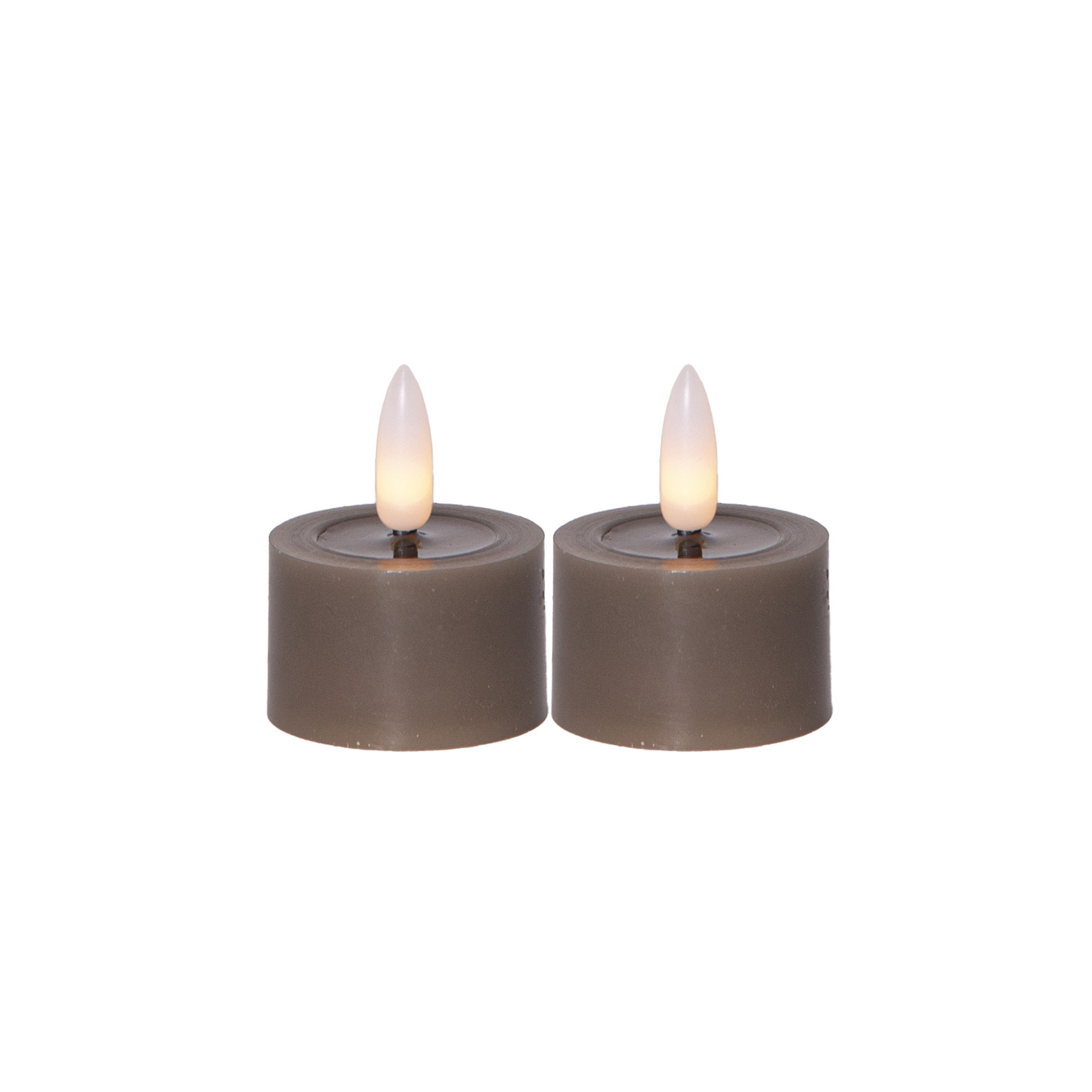 Flamme Flow - Kerzen Set für innen - Braun - Höhe: 5 cm - Batteriebetrieb - Timer - flackernd