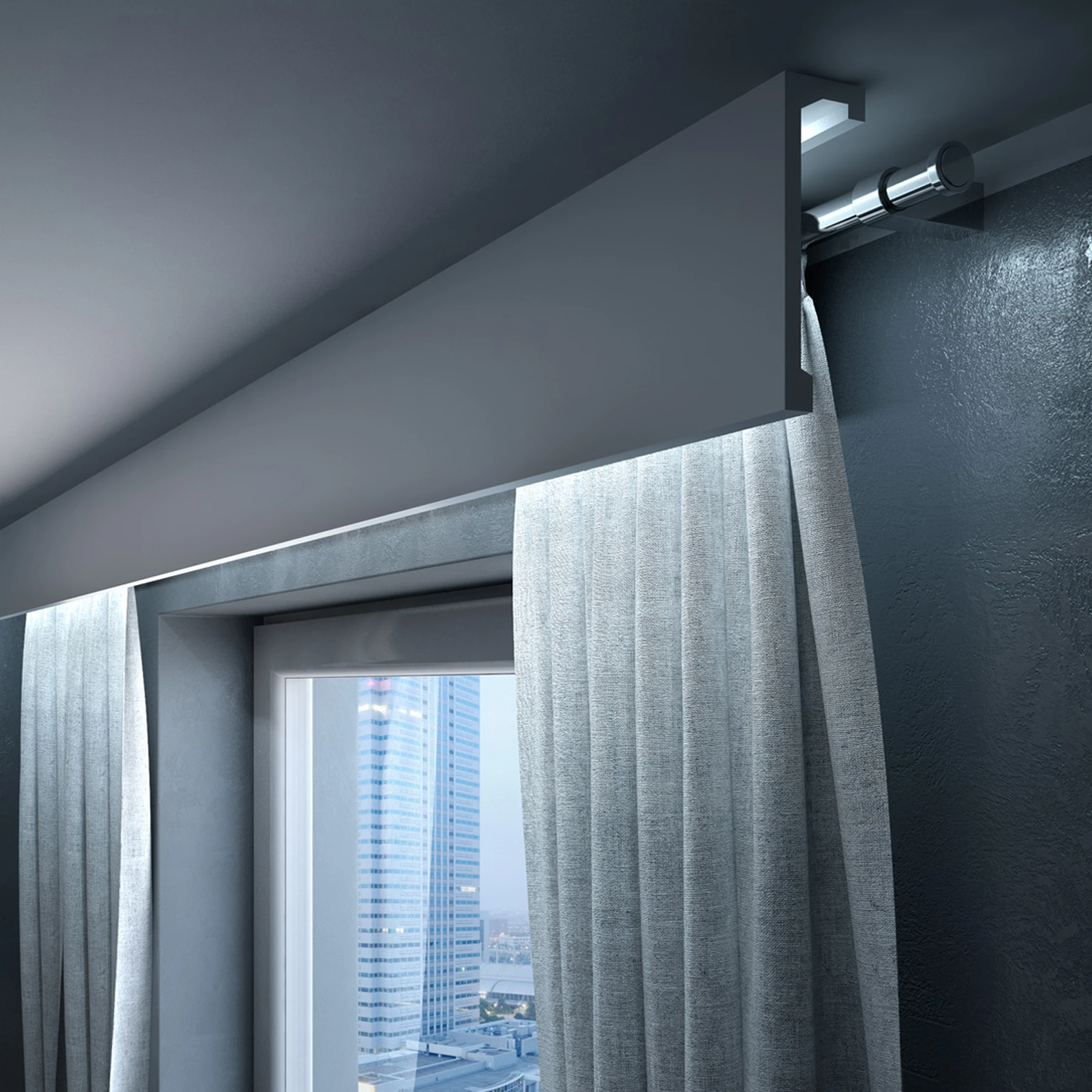 LED Stuckleiste -  Gardinenleiste - indirekt -  12 x 4 x 200cm