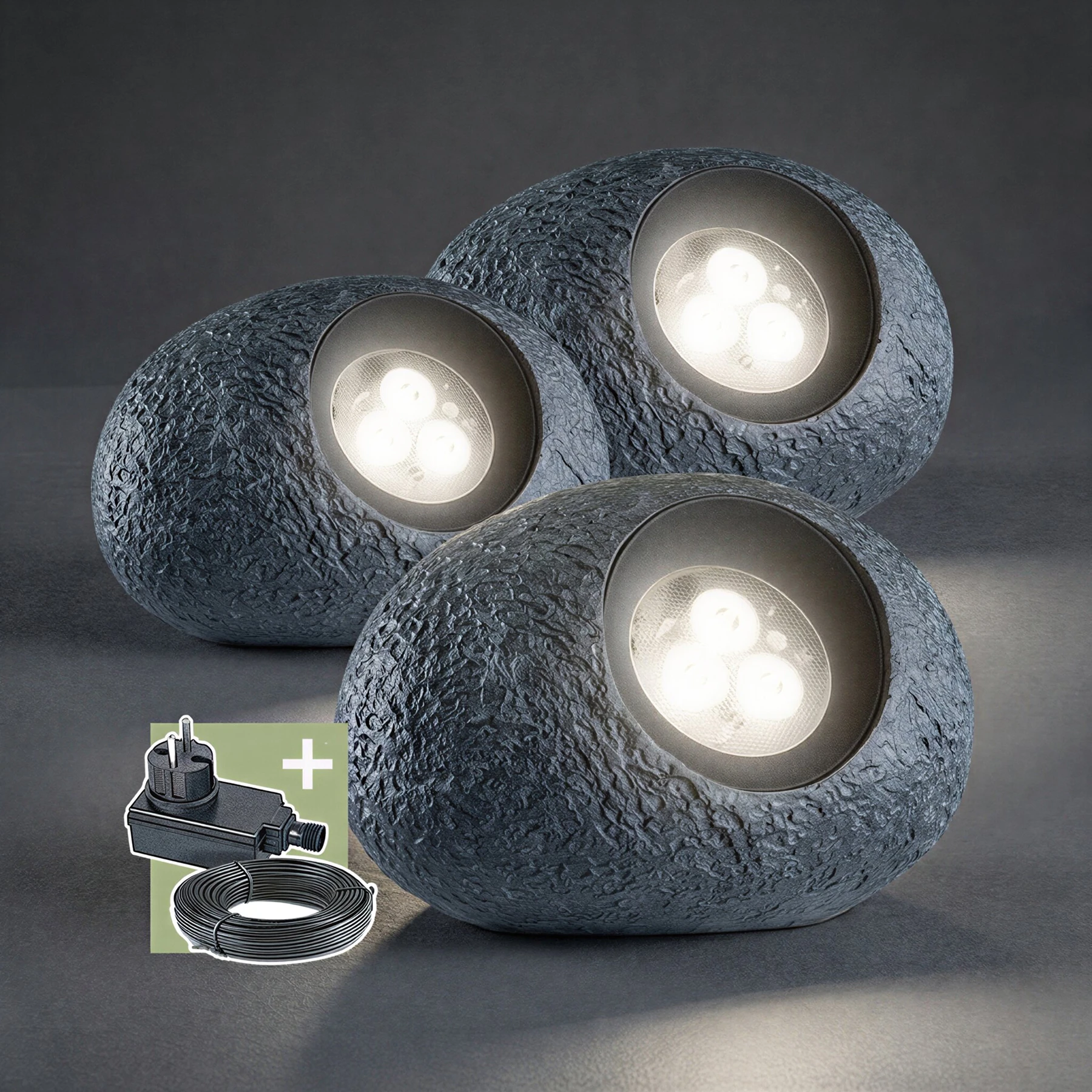 Ludeco, 12V Wegeleuchte - Ingor 3er Set, 4,5W, warmweiß, IP44