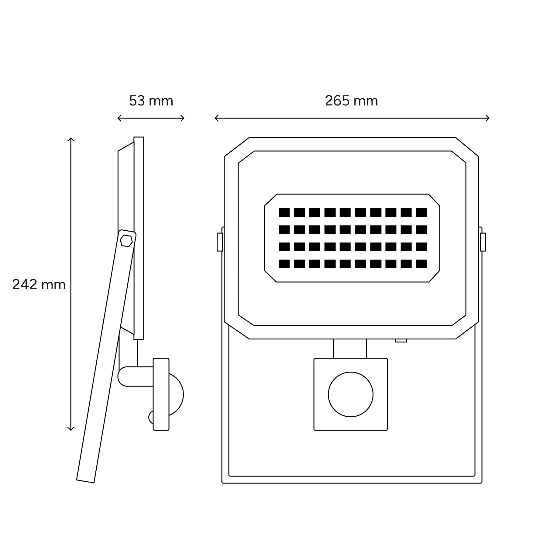 LED Strahler mit Bewegungsmelder - 26,5 x 24,2 x 5,3 cm - 100 W - Lichtfarbe: Neutralweiß