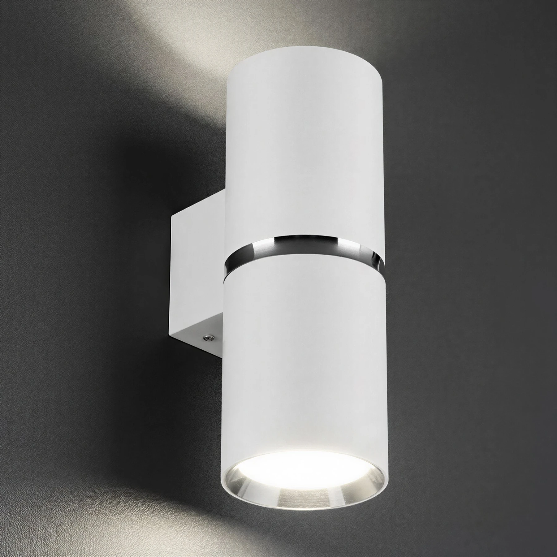 2x - Wandleuchte indoor in weiß/chrom - Lichtfarbe: individuell wählbar