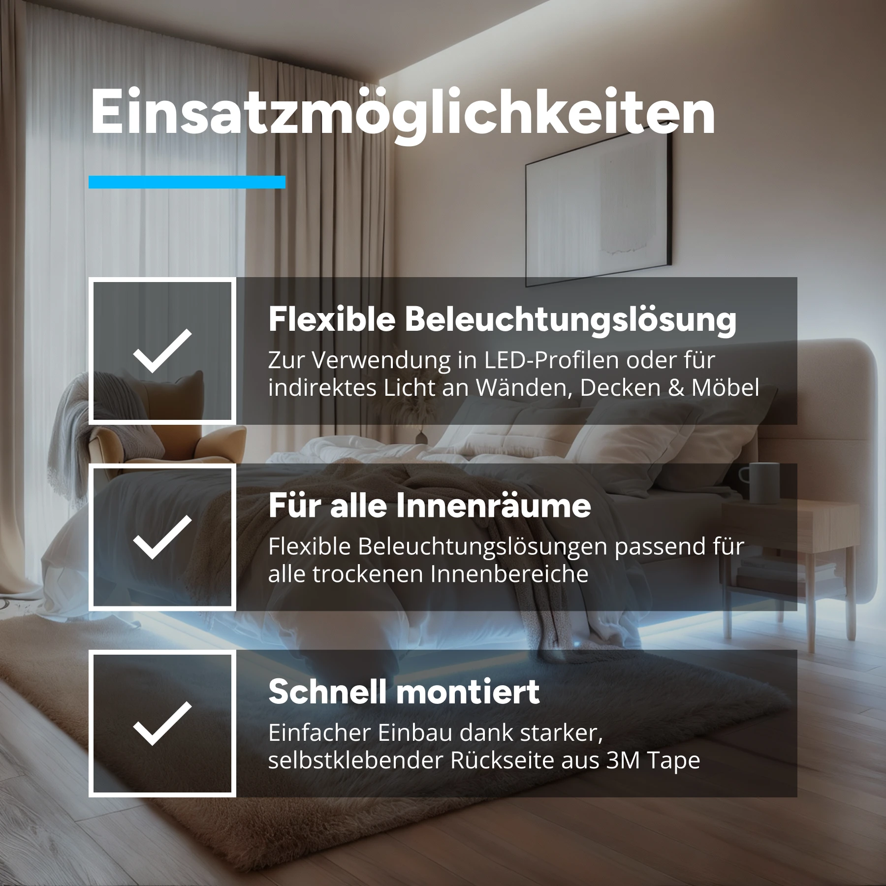 24V COB LED Streifen - weiß  - seitlich abstrahlend - alle 10cm teilbar - 10cm - 40 LED Chips - 1,2 Watt - 40 Lumen - ohne Eingangskabel - Löten erforderlich