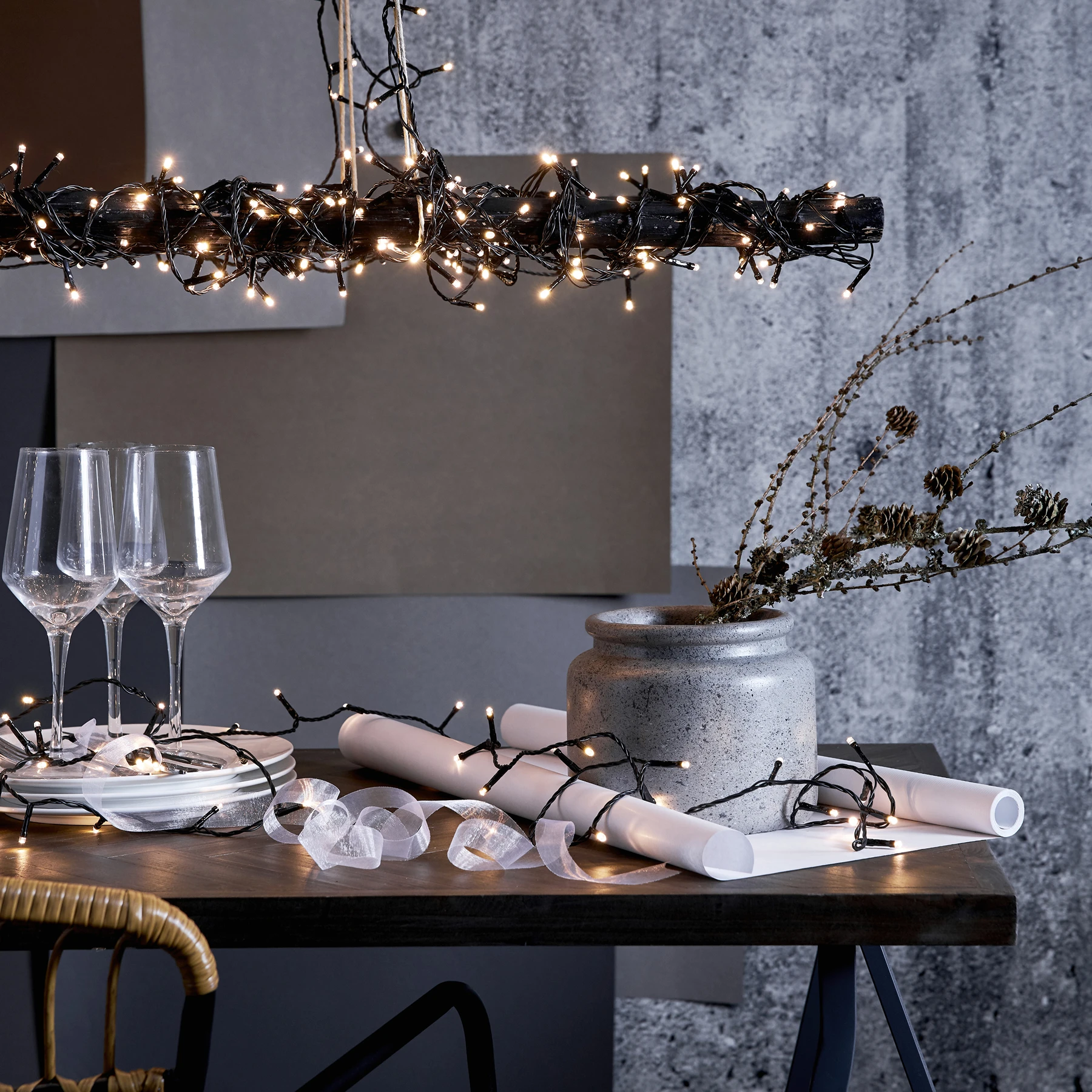 Crispy Ice White - Lichterkette für außen - 24 m - 1200 LEDs - Netzbetrieb - Neutralweiß