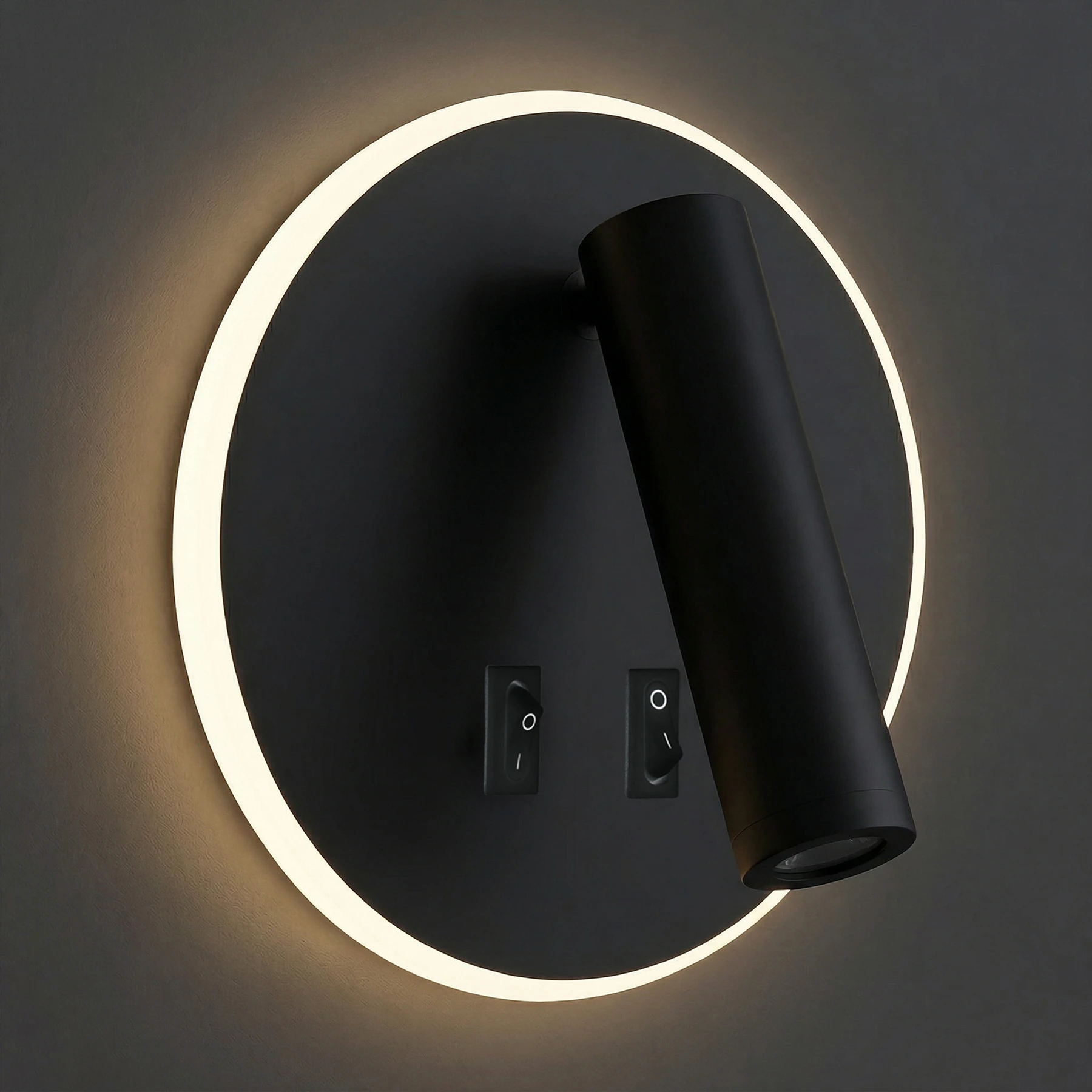 Wandleuchte indoor in schwarz - 6 W + 3 W - Lichtfarbe: warmweiß/ neutralweiß