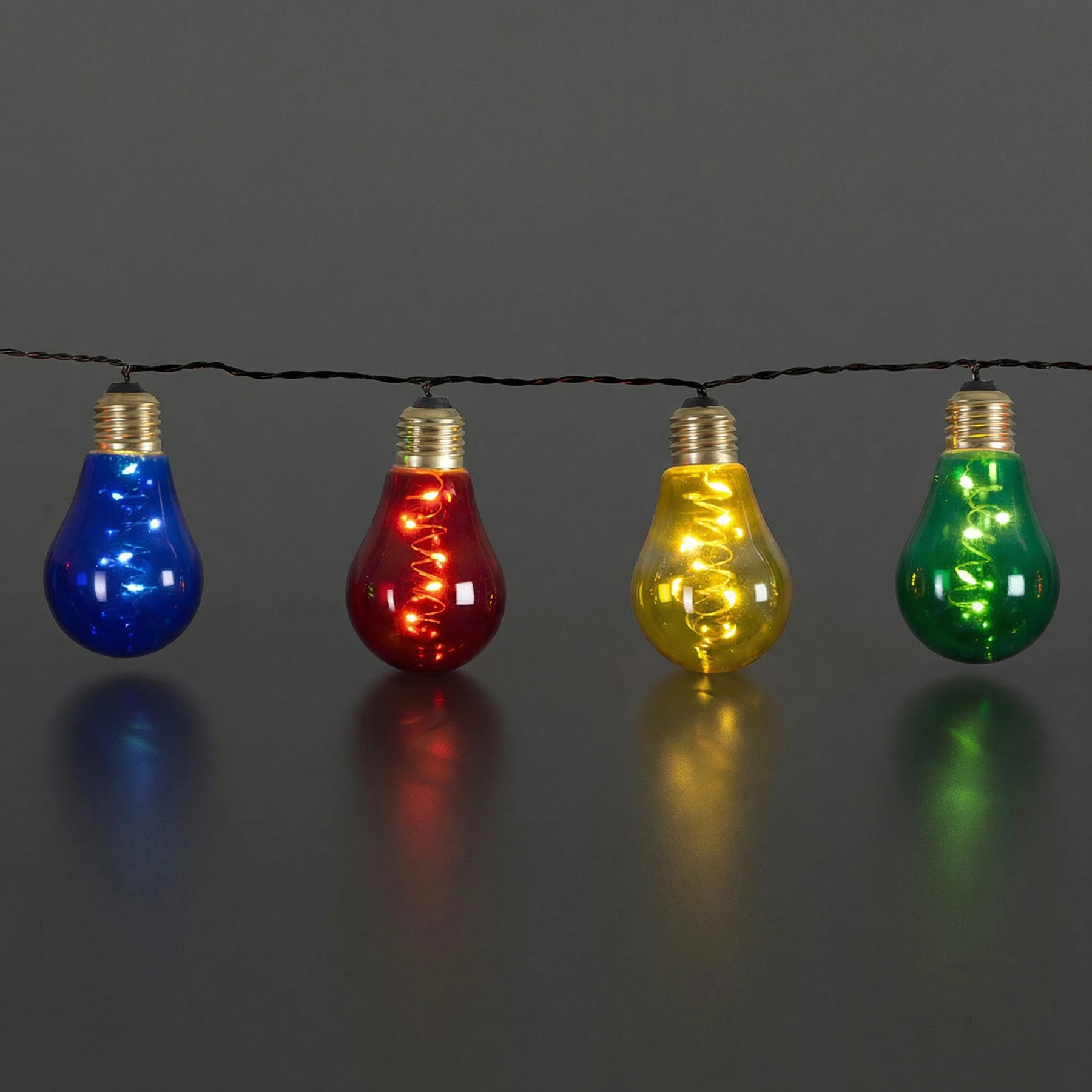 Glow - Deko Lichterkette für innen - 3,6 m - 10 LEDs - Netzbetrieb - Mehrfarbig