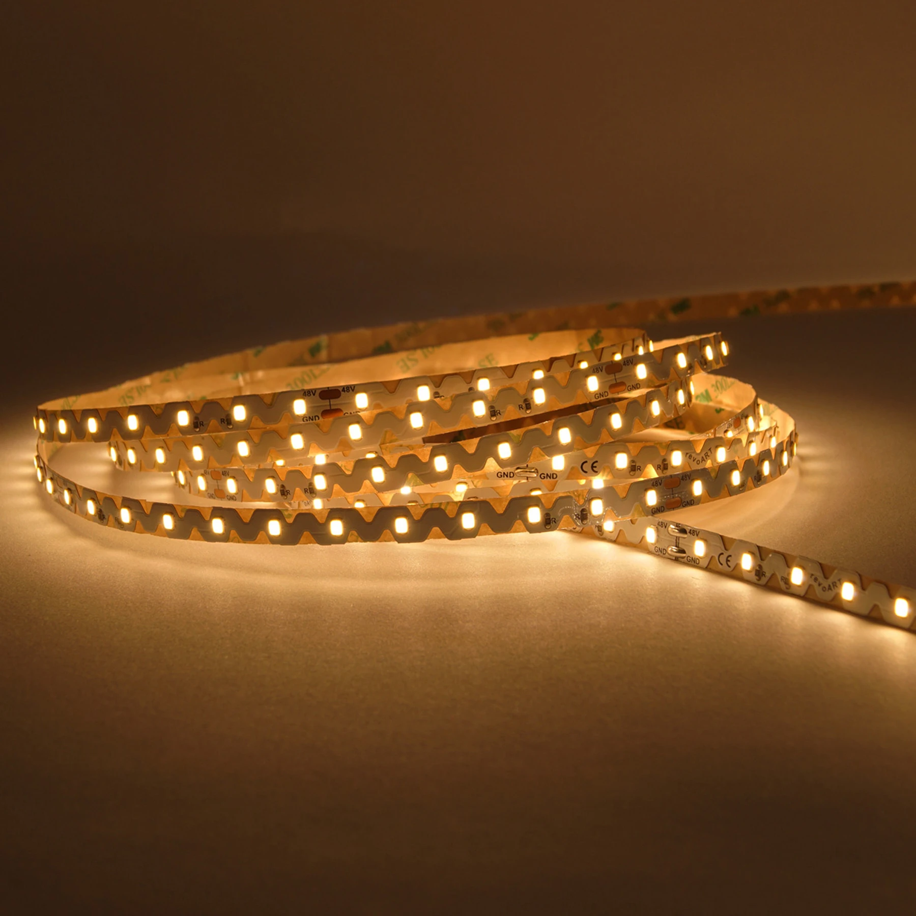Lichtvouten Set, Dekorleiste, Stuckprofil mit 48V LED Streifen, Fernbedienung und Netzteil - 4 Meter fortlaufend - Warmweiß 2700K