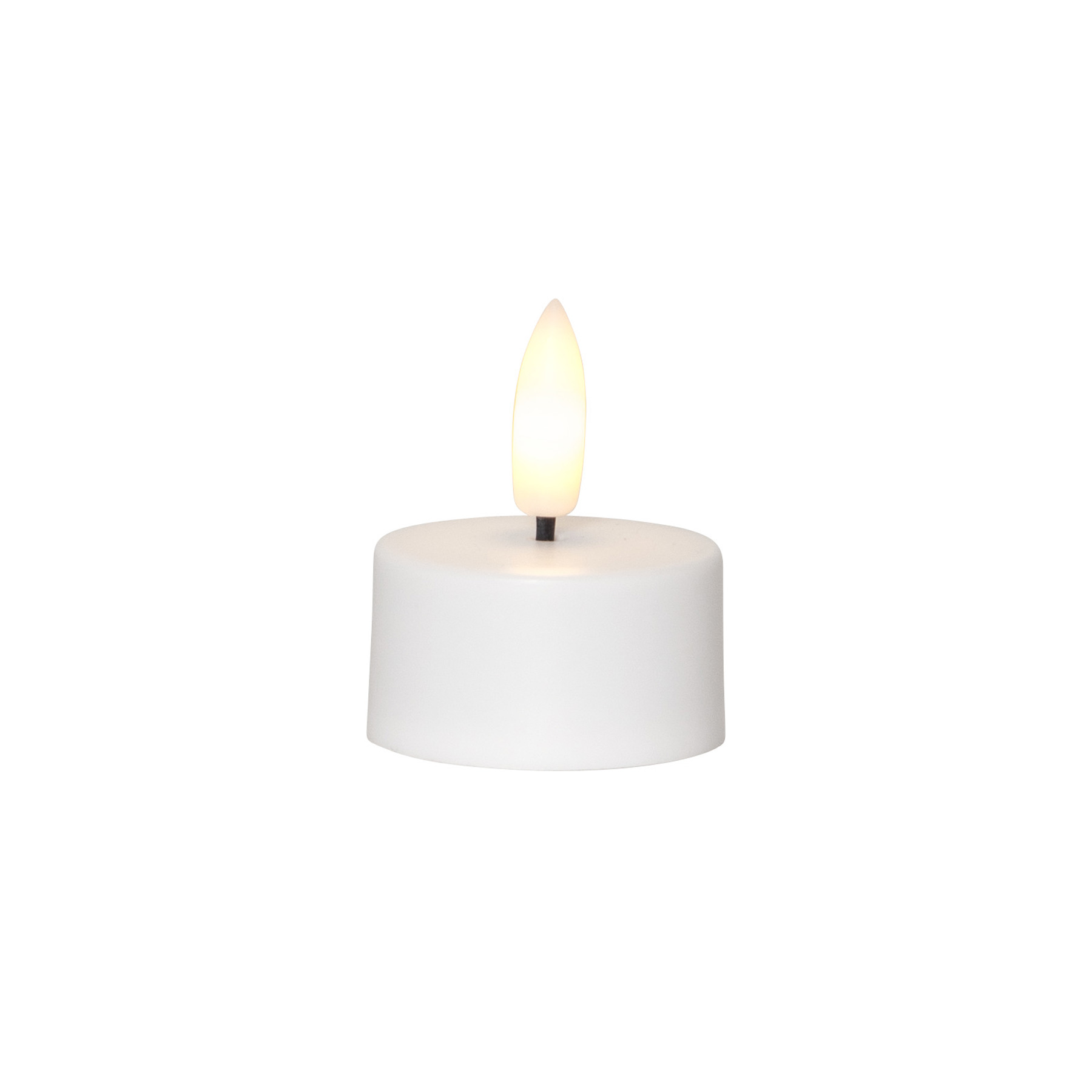 Flamme - Kerzen Set für innen - Weiß - Höhe: 5 cm - Akkubetrieb - sanft flackernd