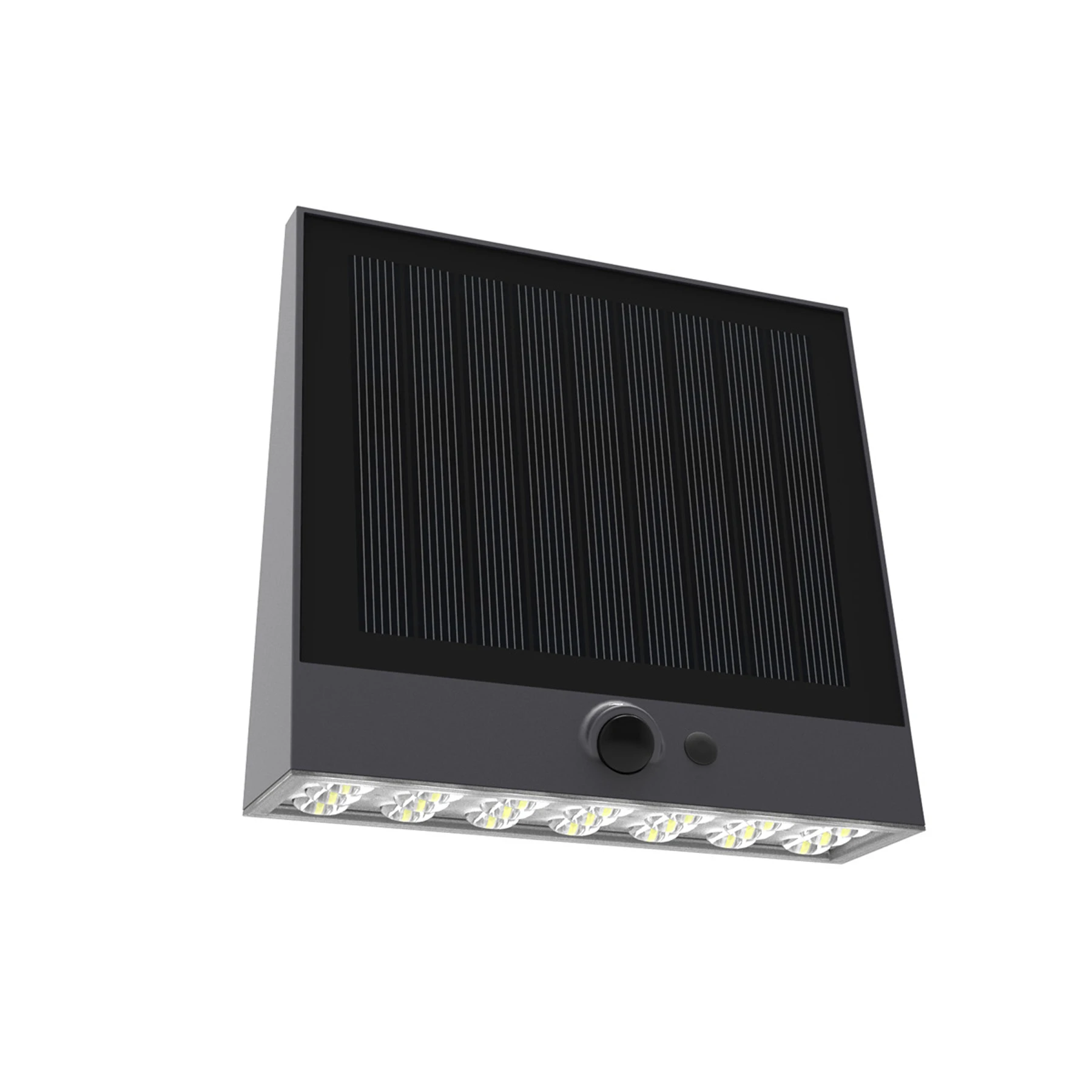 NOVA SOL - Solar Wandleuchte mit Bewegungsmelder in schwarz - 2 W - Lichtfarbe: neutralweiß