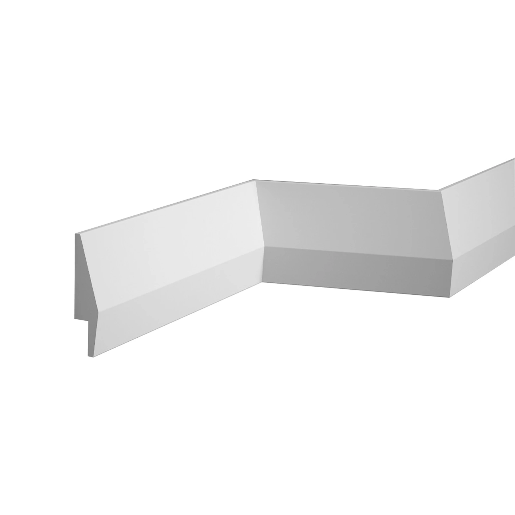 LED Stuckleiste - moderne glatte Sockelleiste - 2,3 x 10 x 200cm