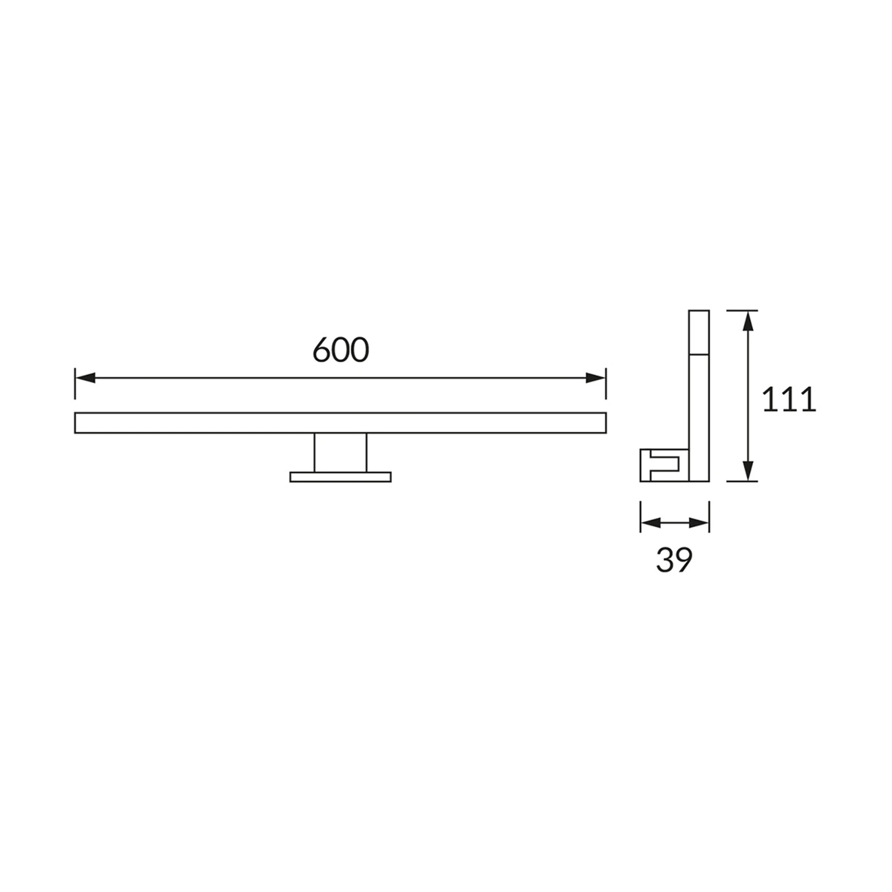 230V LED - Spiegelleuchte in  Chrom - Lichtfarbe: Neutralweiß - 13W - 60cm