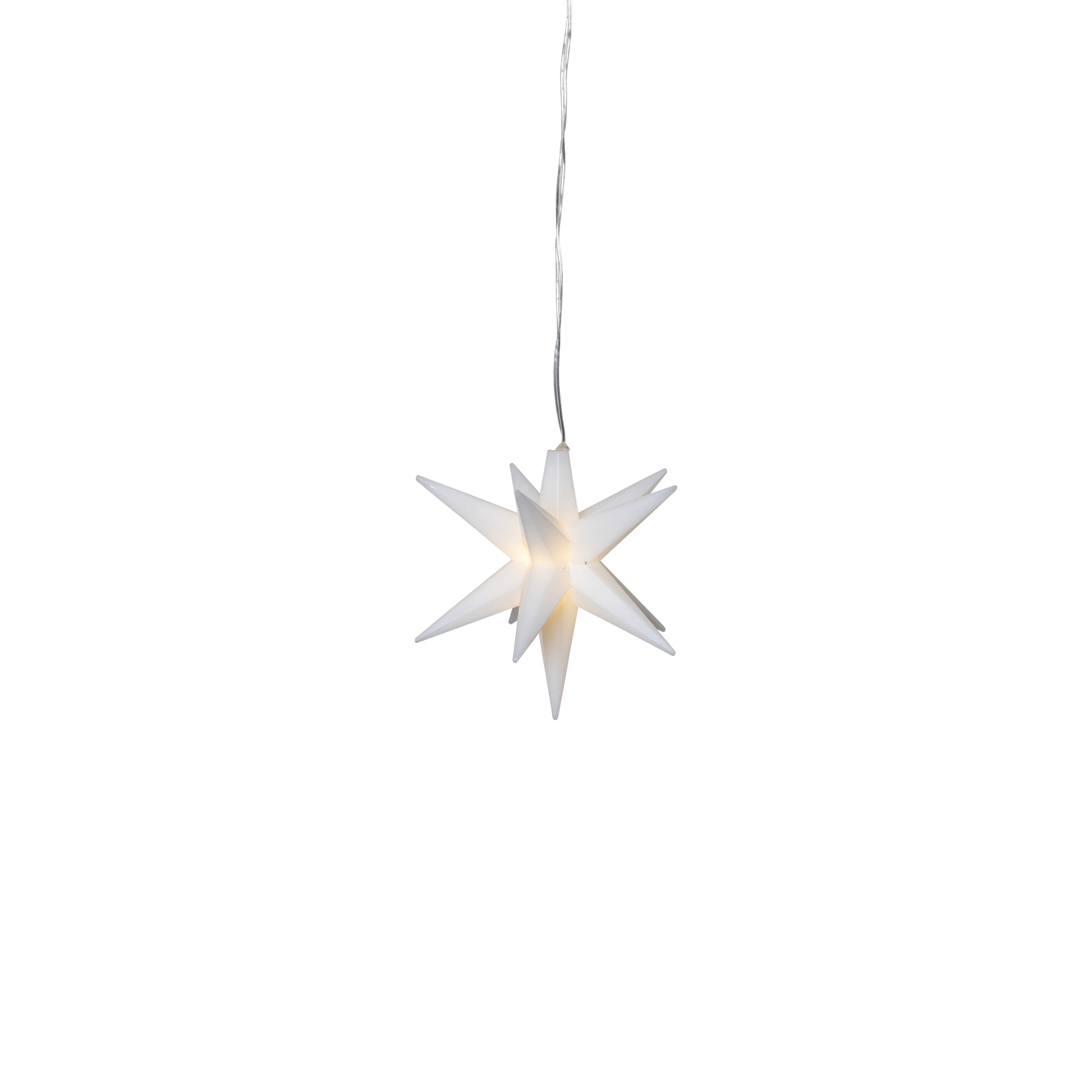 Alice 10 cm in Weiß - Weihnachtsstern für außen - Timer - Batteriebetrieb - Lichtfarbe: Warmweiß