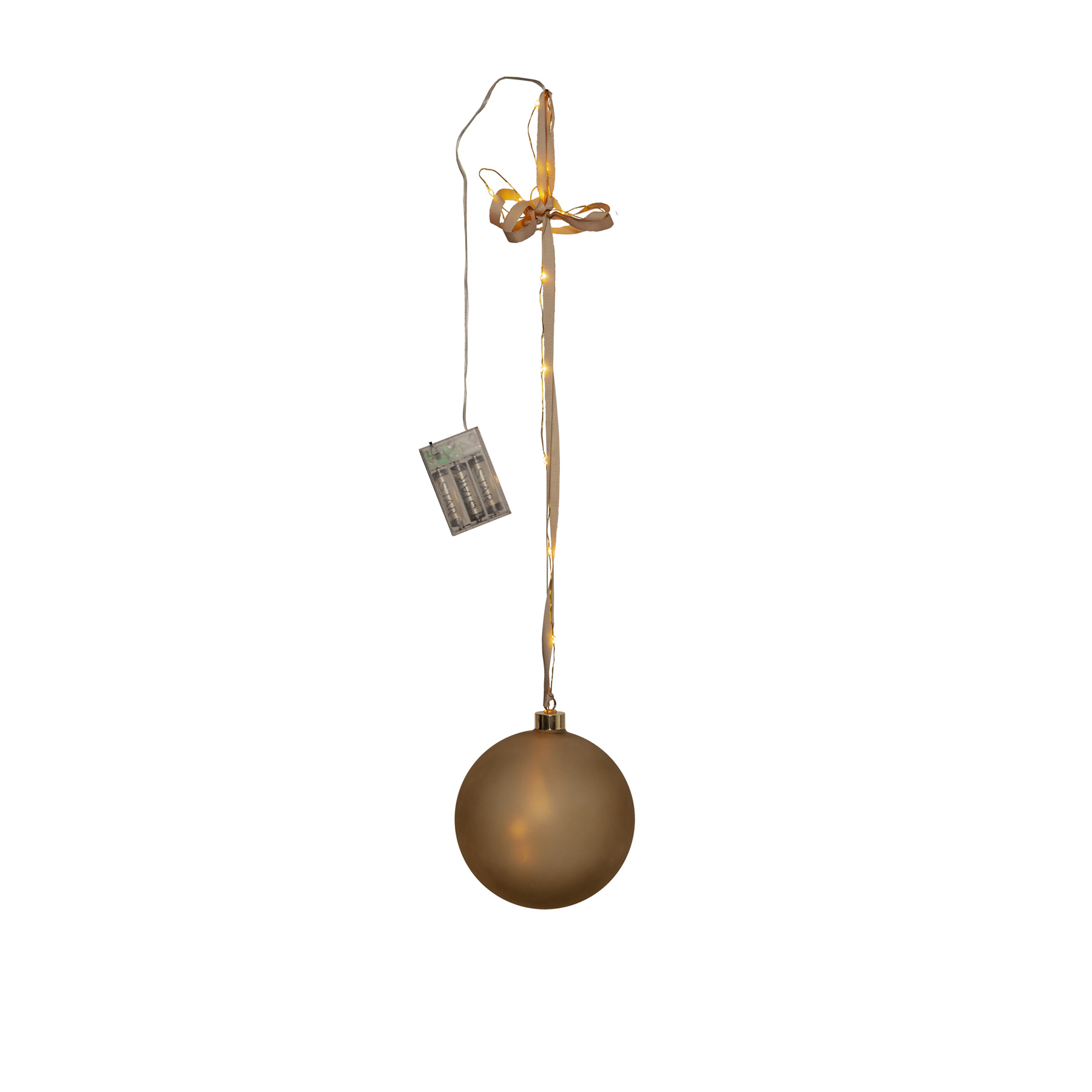 Bliss - Glaskugel - 15 cm - Glasfarbe: Gold - Timer - Batteriebetrieb - Lichtfarbe: Warmweiß