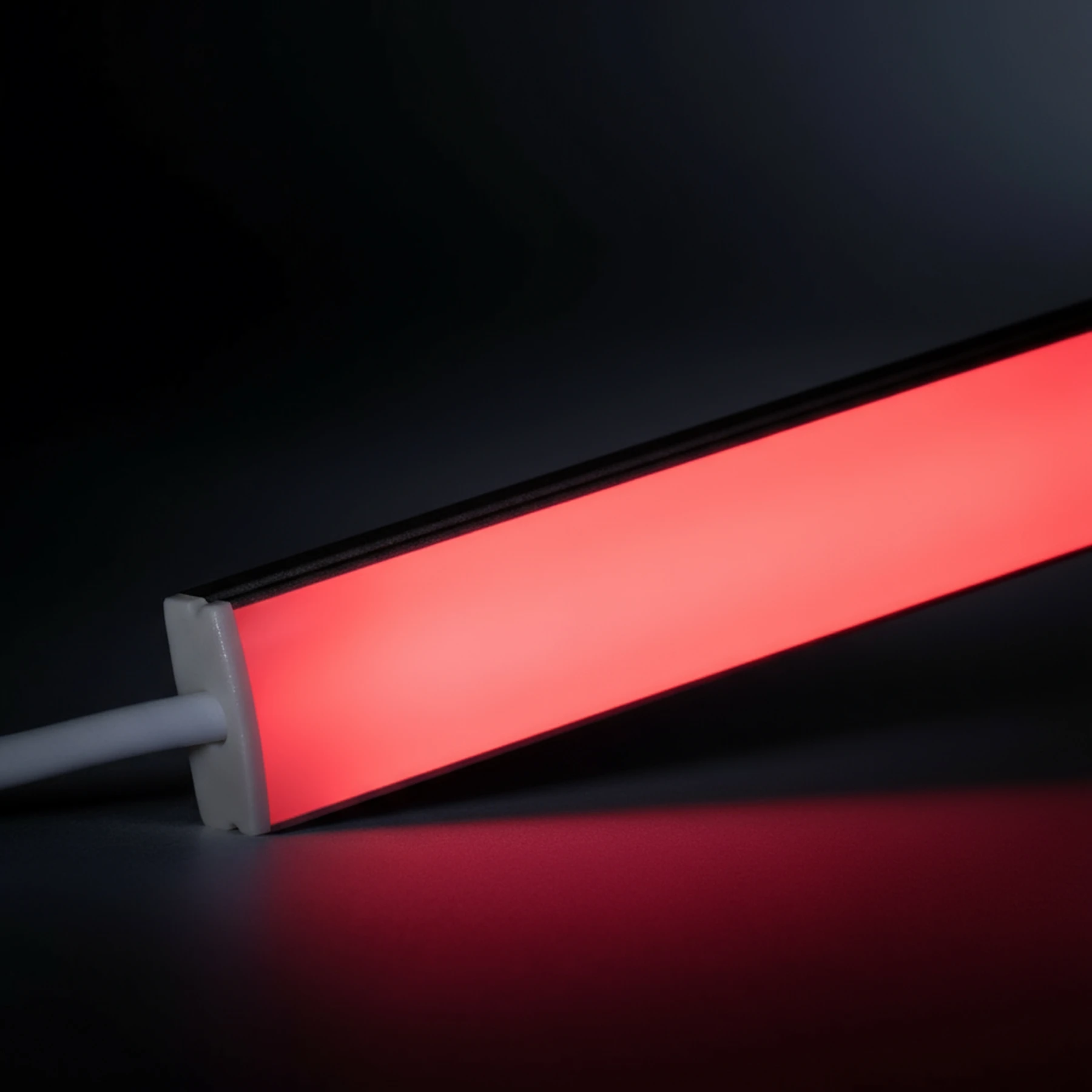 24V Slim-Line Aluminium LED Leiste - Lichtfarbe: rot - diffuse Abdeckung - bis 3m